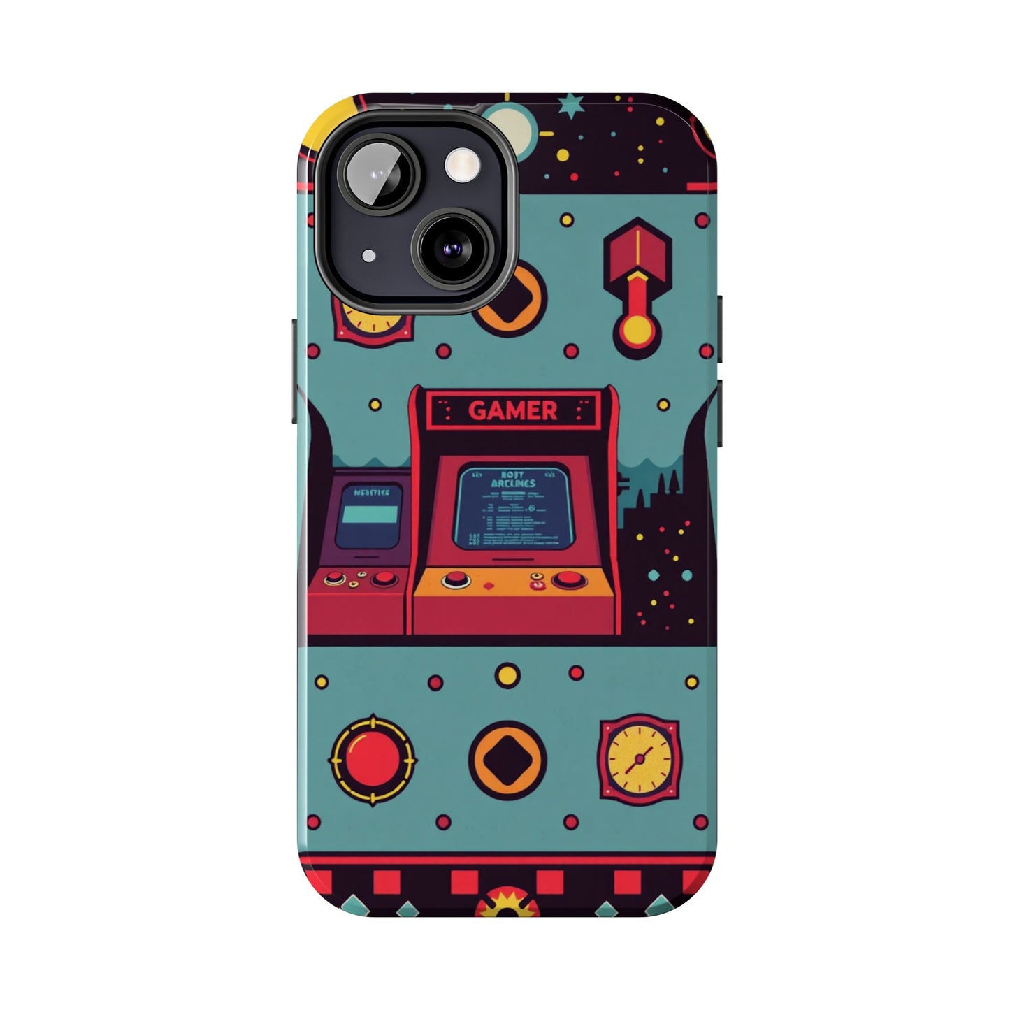 Retro Gamer Tough Phone Case - Vibrant Arcade Design for Gaming Enthusiasts - for iPhone