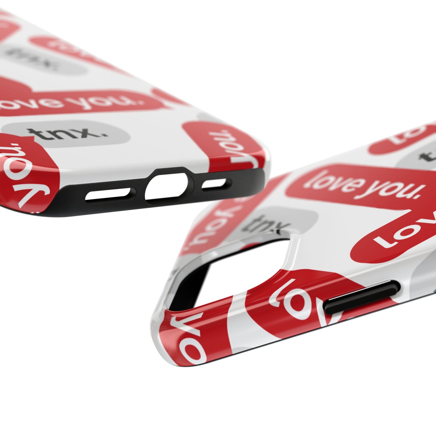 Love You&Tnx Tough Phone Case - Stylish and Protective for iPhone