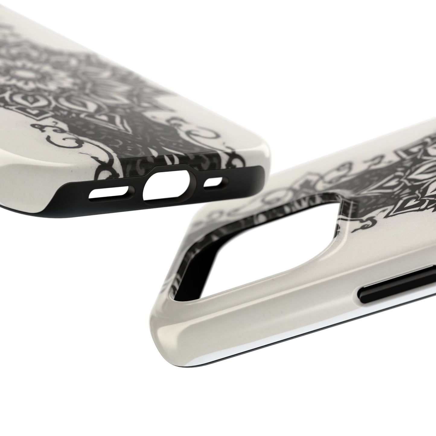 Stylish Tough Phone Cases with Dark Mandala Design - Durable and Unique Protection - for iPhone