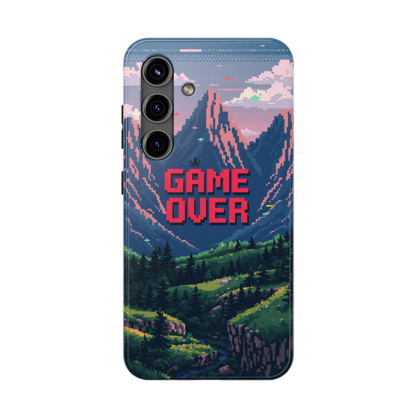 Pixel Art Tough Phone Case - 'Game Over' Design for Gamers