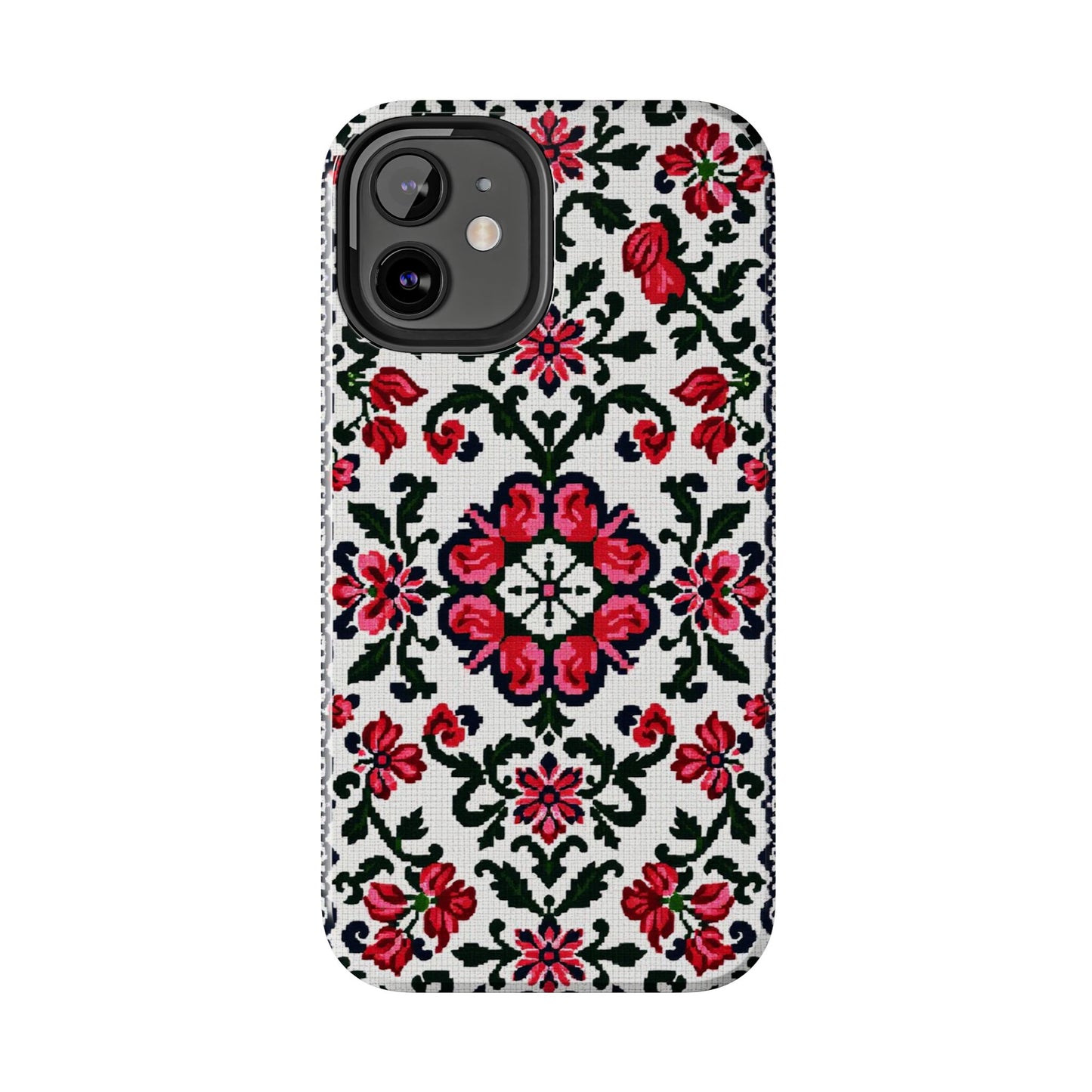 Traditional Knit Floral Design | Tough Phone Case - Durable Protection for iPhone