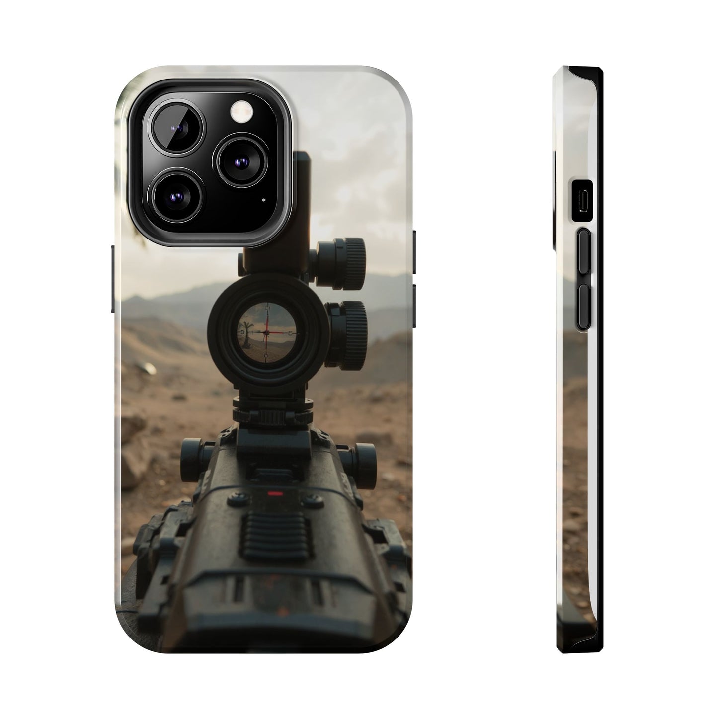 Tough Phone Case with Sniper Scope Design - Durable & Stylish Protection for Outdoors Enthusiasts
