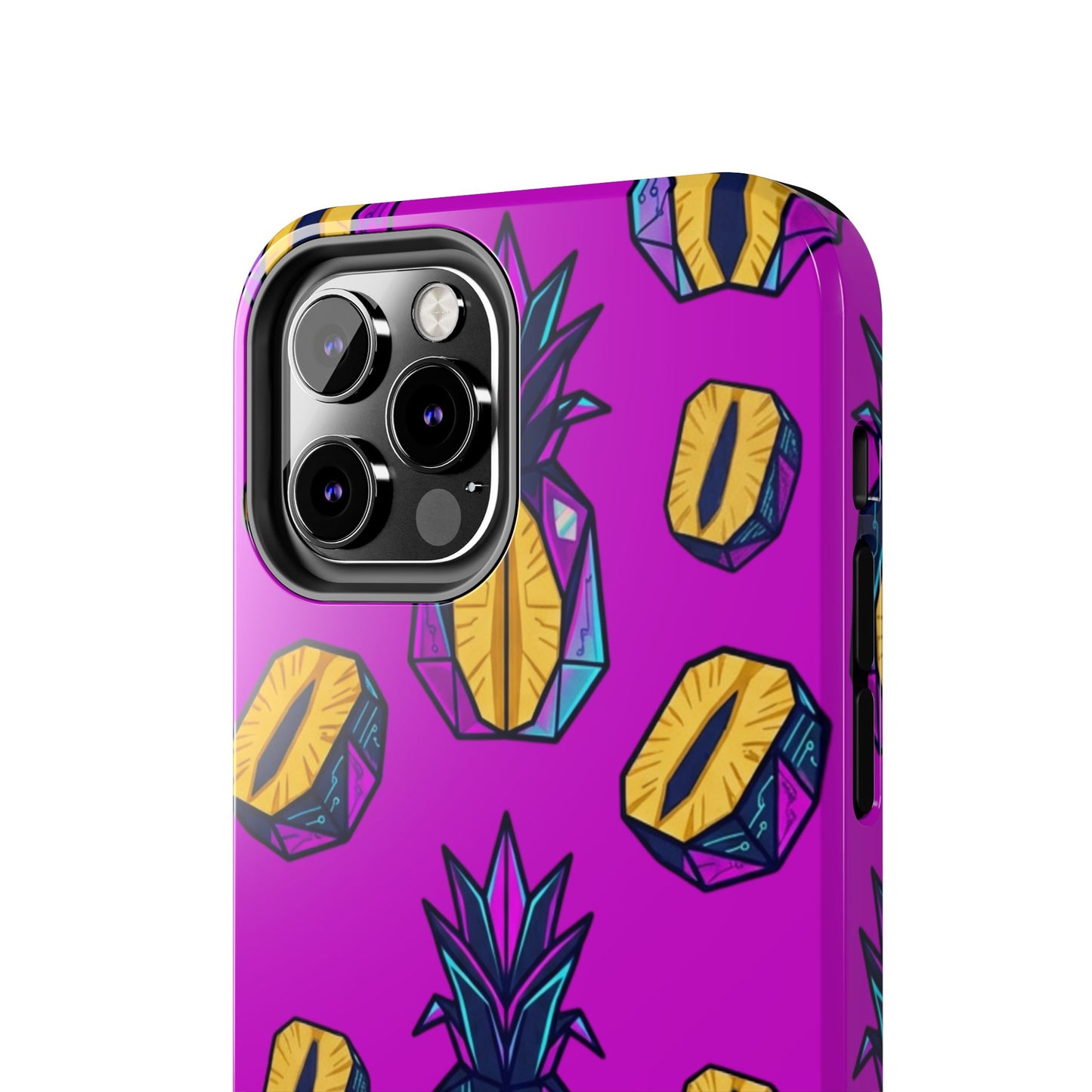 Cyberpunk Origami Pineapple iPhone Case