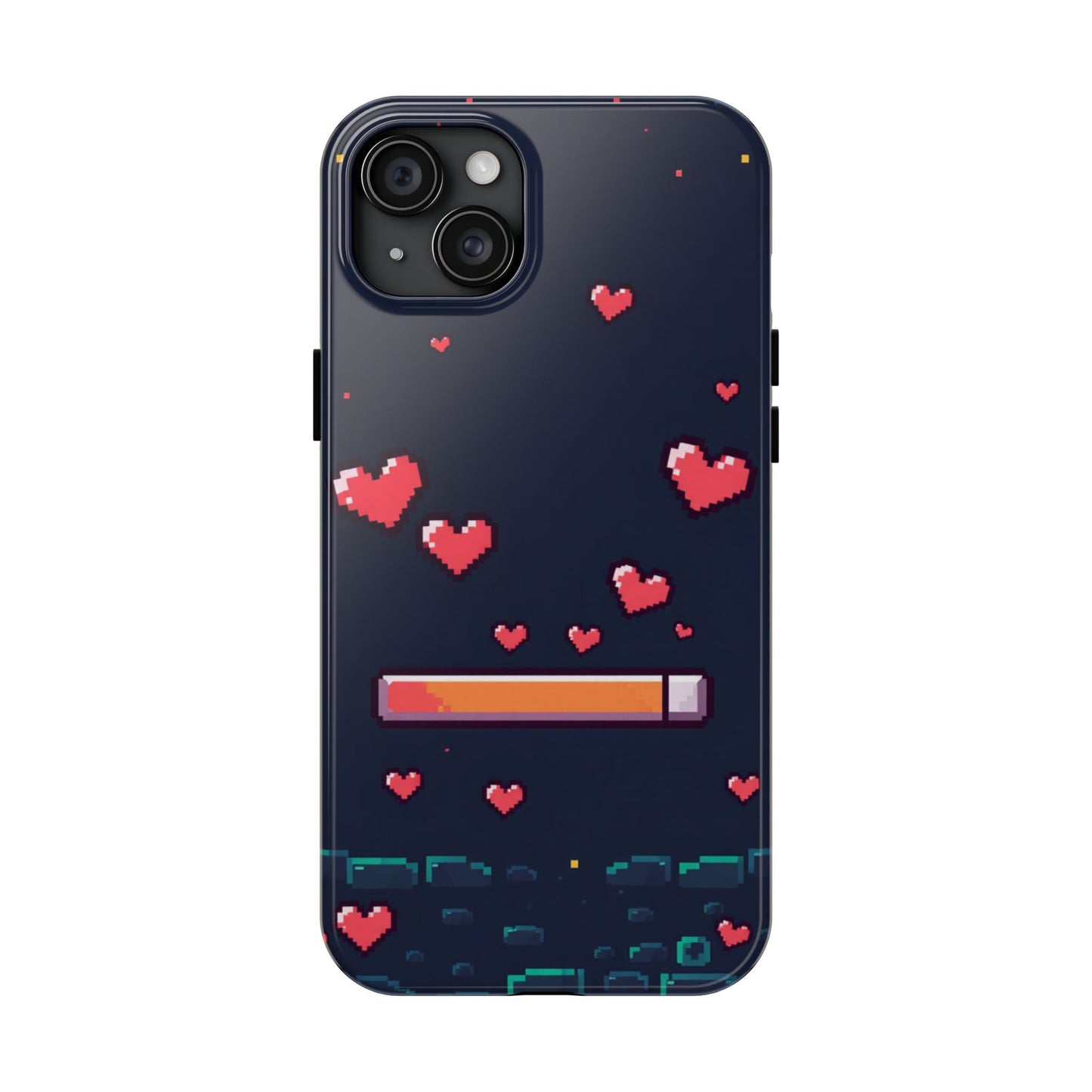 Pixel Heart Tough Phone Case - Retro Gamer Style for Valentine's Day