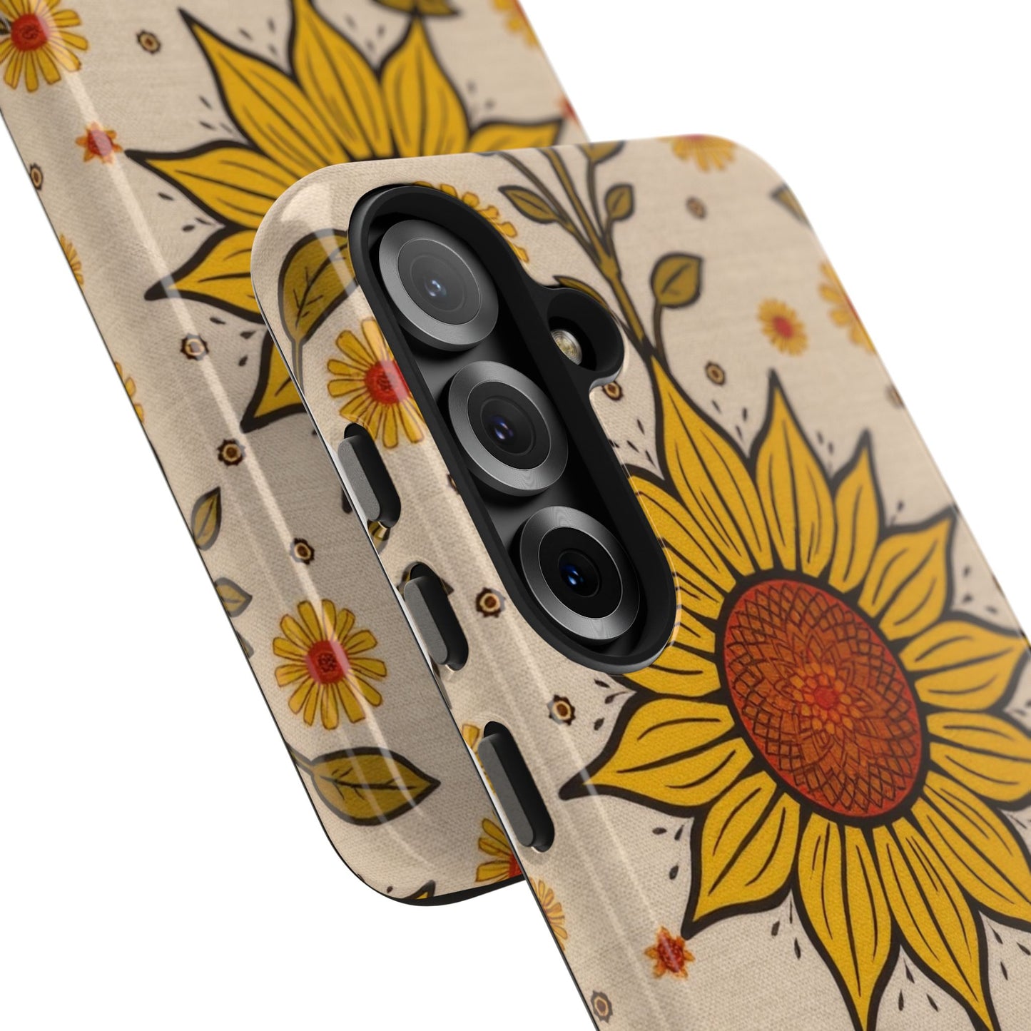 Bright Sunflower Origins Tough Phone Case - Floral Design for Nature Lovers - for iPhone