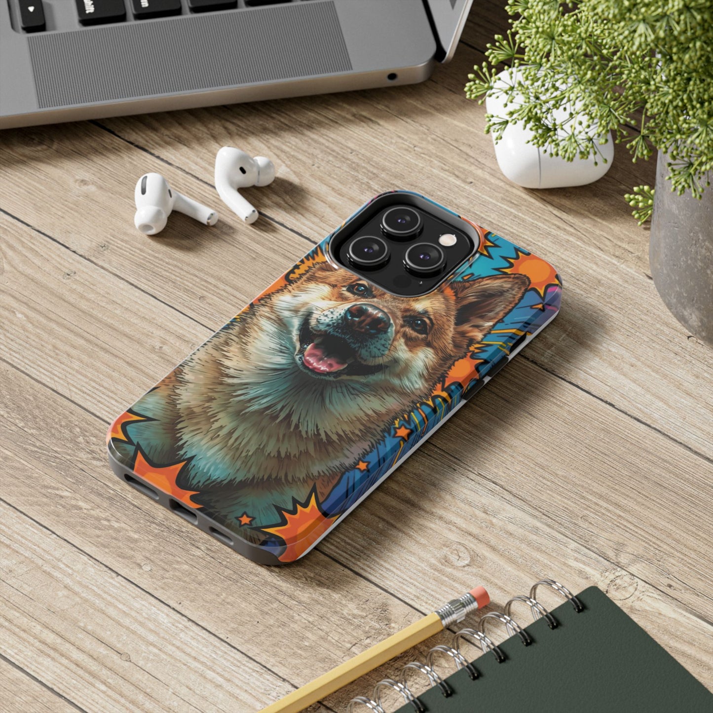 Vibrant Corgi Tough Phone Case - Fun Design for Pet Lovers