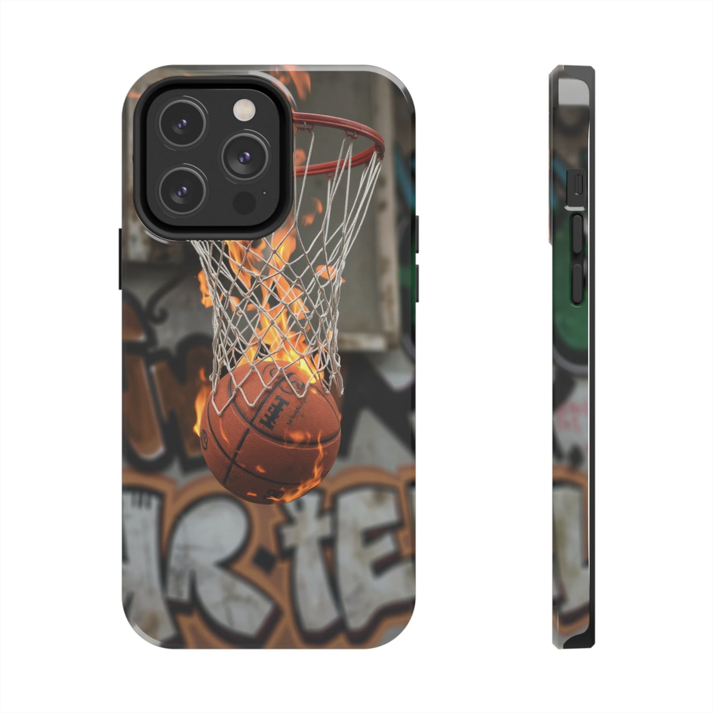 Fire Basketball Tough Phone Case - Durable Sporty Design for Athletes & Fans