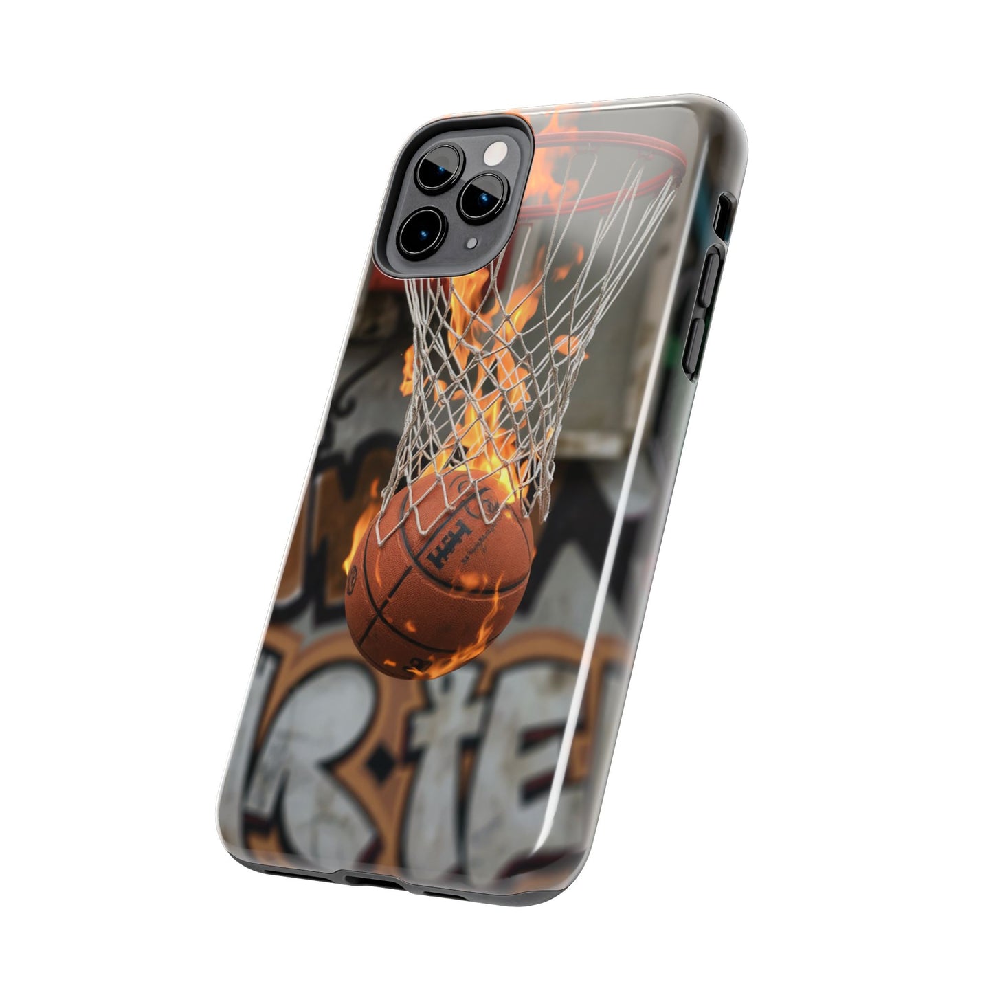 Fire Basketball Tough Phone Case - Durable Sporty Design for Athletes & Fans