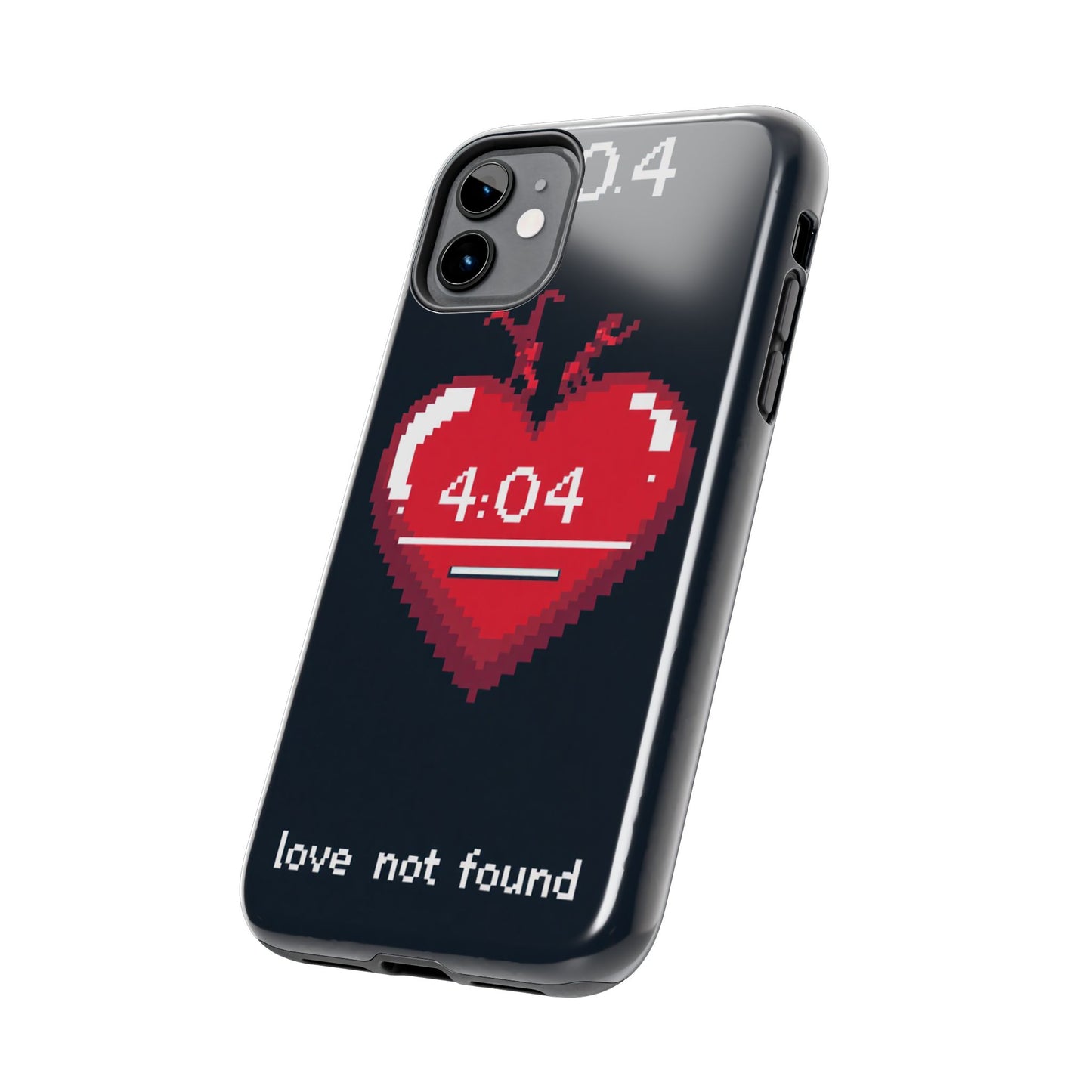 Vintage Pixel Heart Tough Phone Case - "404 Love Not Found" Design