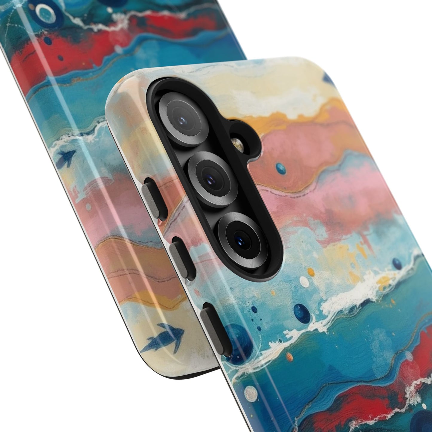 Artistic Tough Phone Case - Vibrant Waves Design for Unique Style