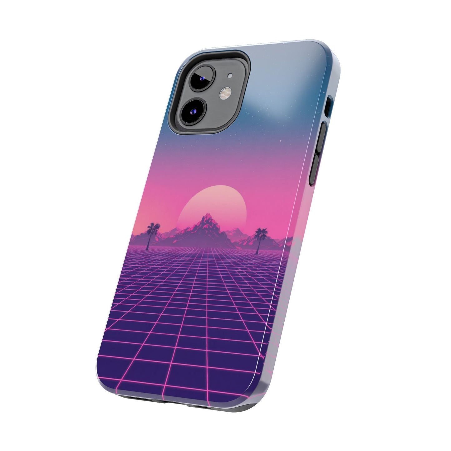 Retro Aesthetic Tough Phone Case - Vibrant Sunset Design