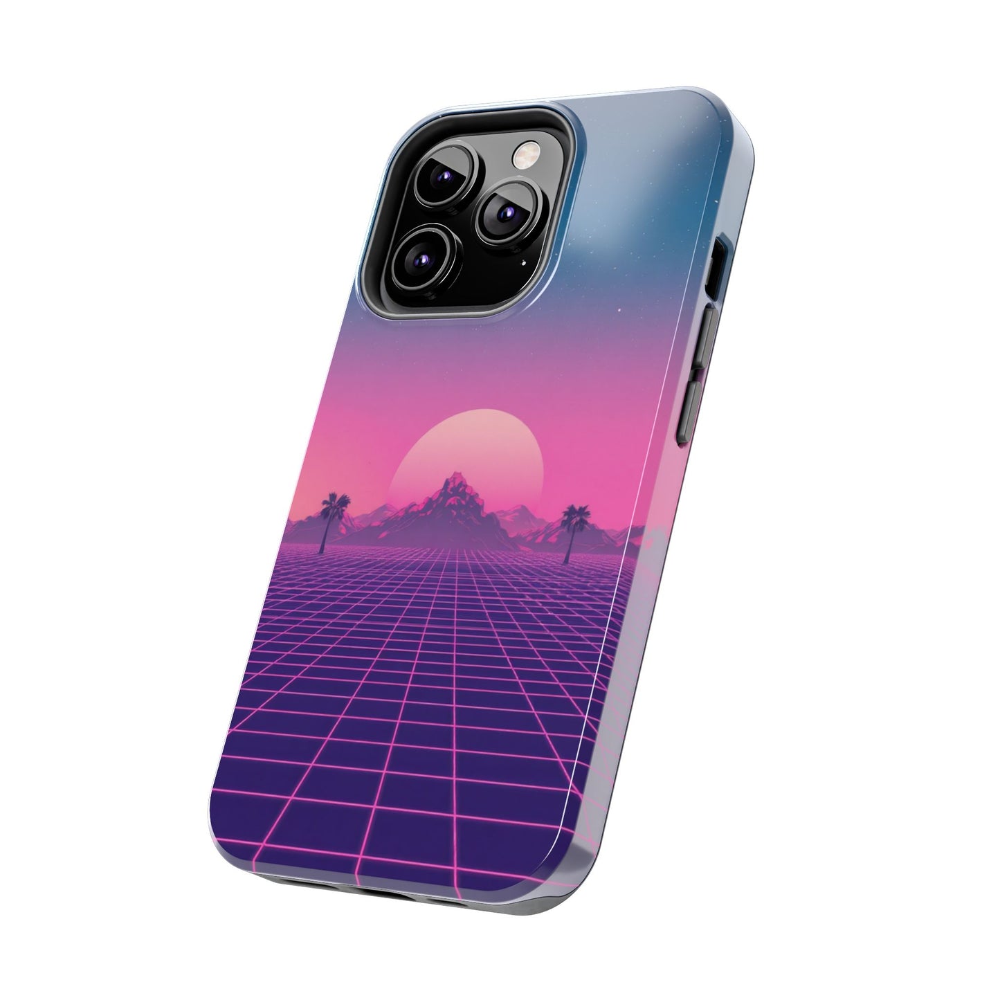 Retro Aesthetic Tough Phone Case - Vibrant Sunset Design