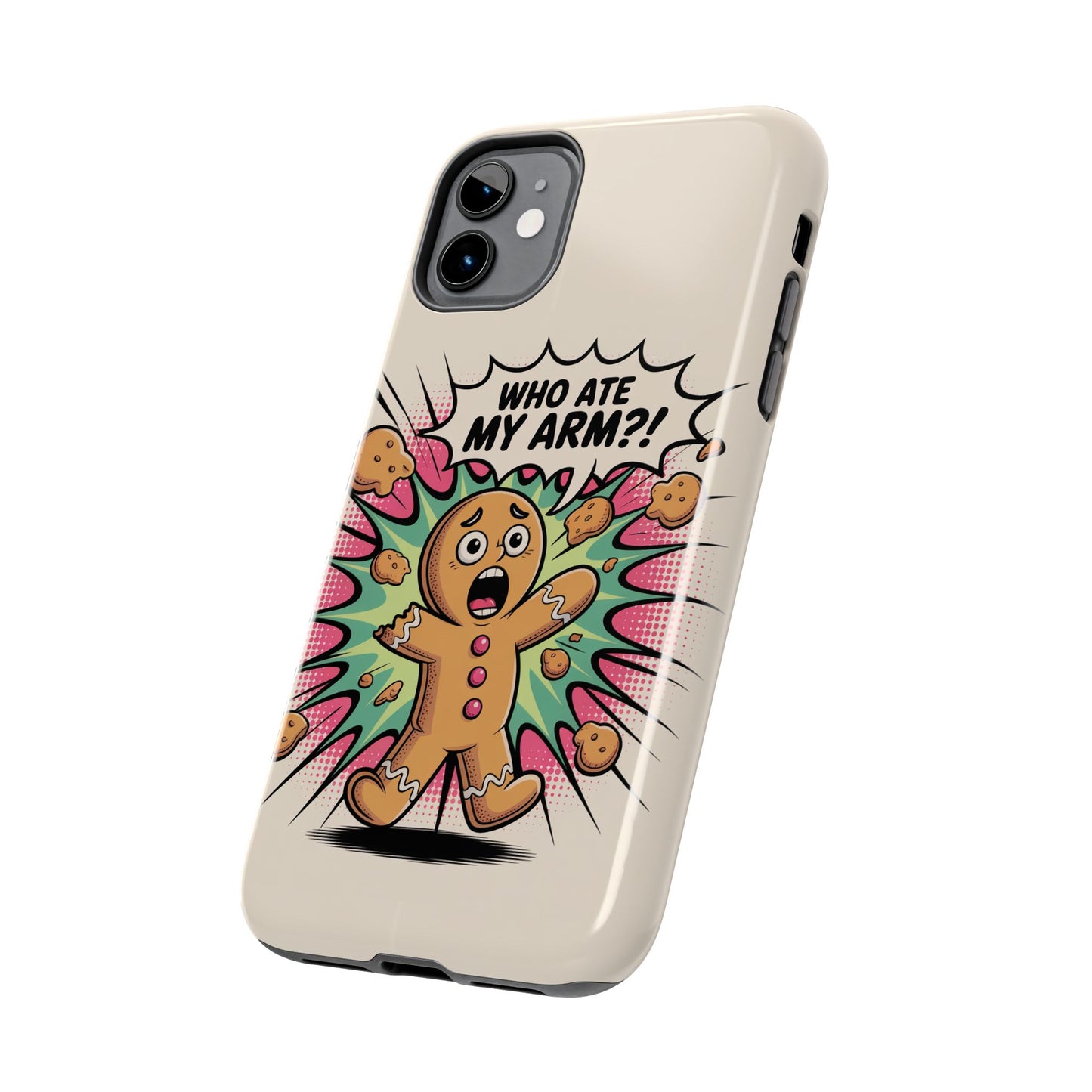 Funny Gingerbread Man Phone Case - Who Ate My Arm? Tough Protection