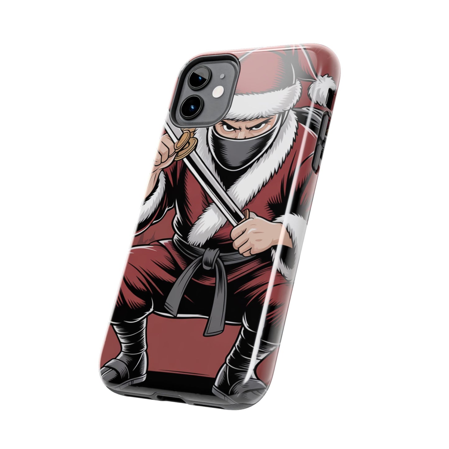 Ninja Santa Tough Phone Case | Durable Holiday Phone Cover for iPhone
