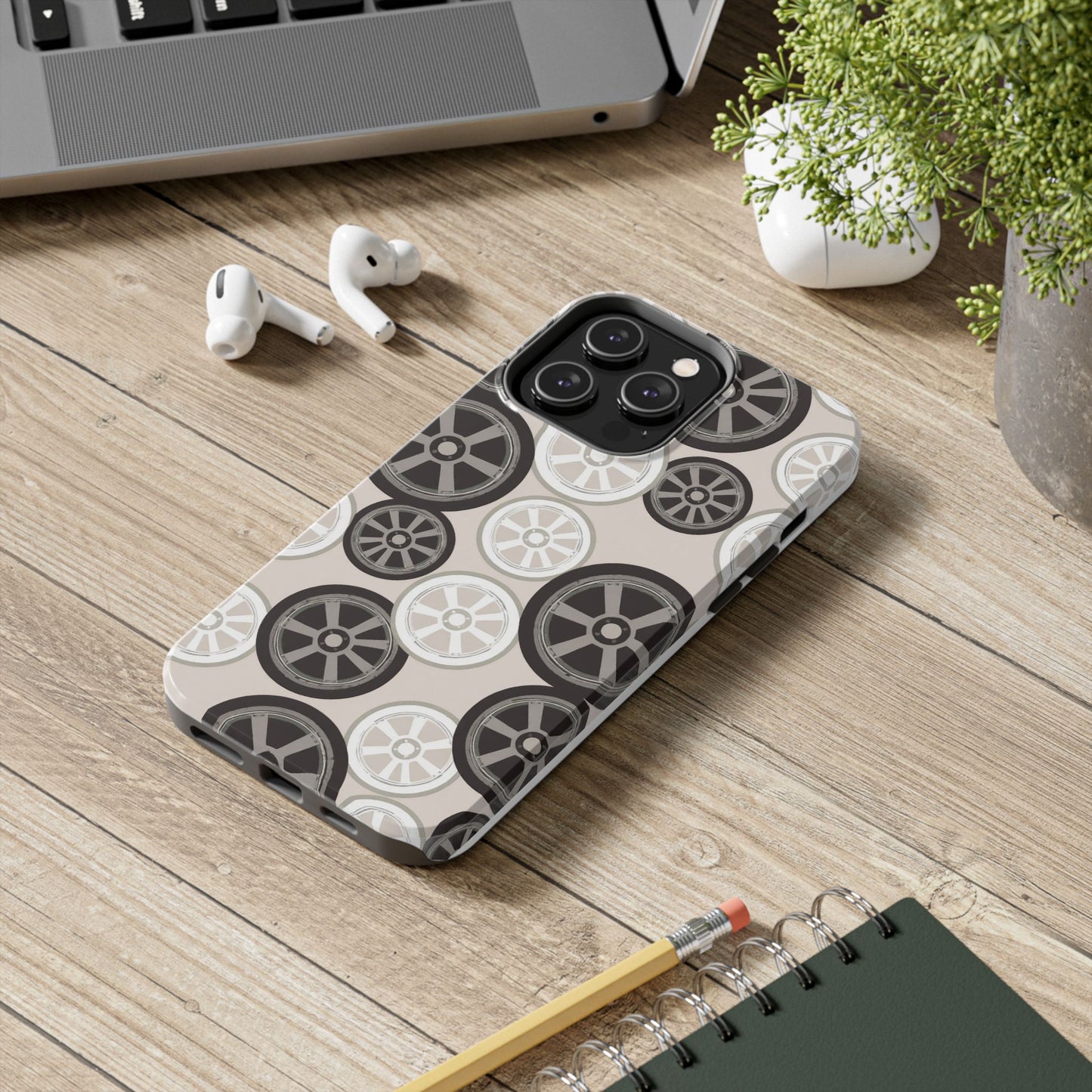 Racing Wheel Design Tough Phone Case – Durable Protection for Automotive Enthusiasts