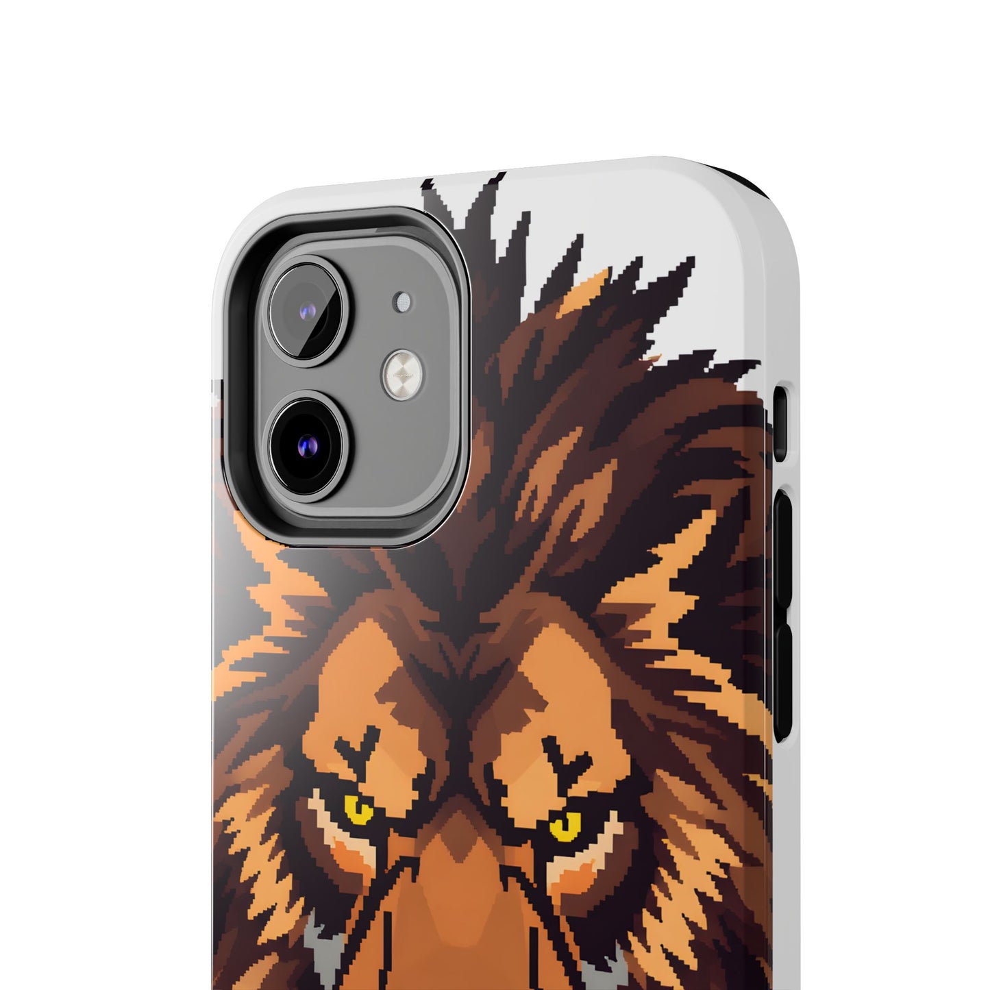 Fierce Pixelated Lion Tough Phone Case - Durable Design for Animal Lovers - for iPhone