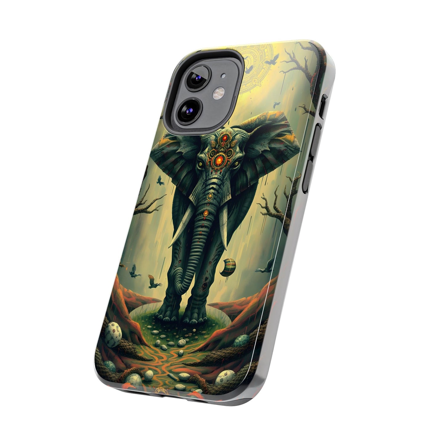 Mystical Forest Elephant Tough Phone Case | Vibrant Design for Nature Lovers - for iPhone