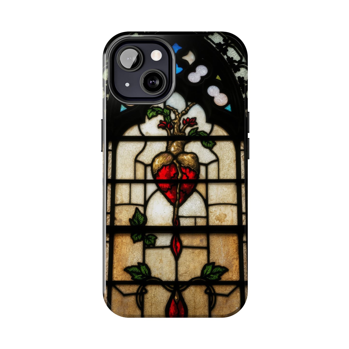 Stained Glass Heart Tough Phone Case - Unique Design for Protection & Style