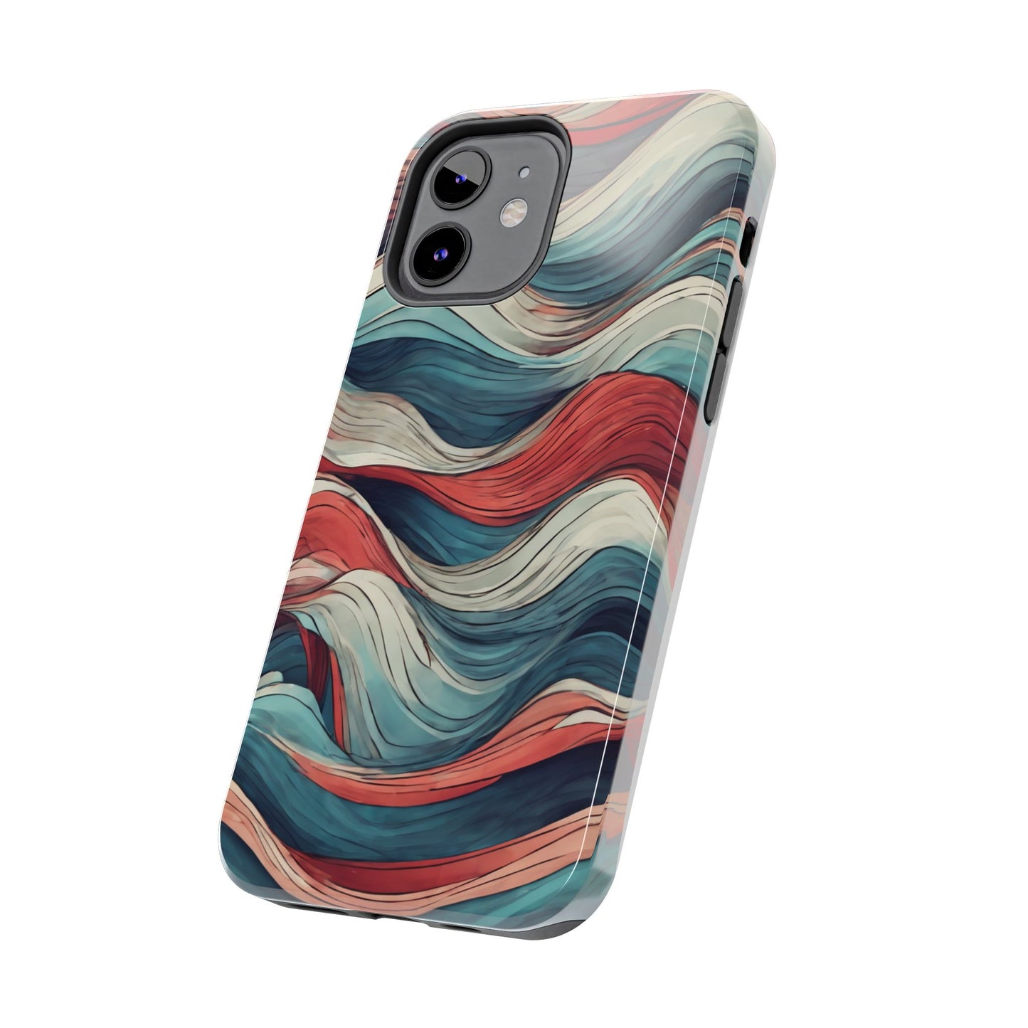 Abstract Waves Tough Phone Case - Stylish & Durable Phone Protection - for iPhone