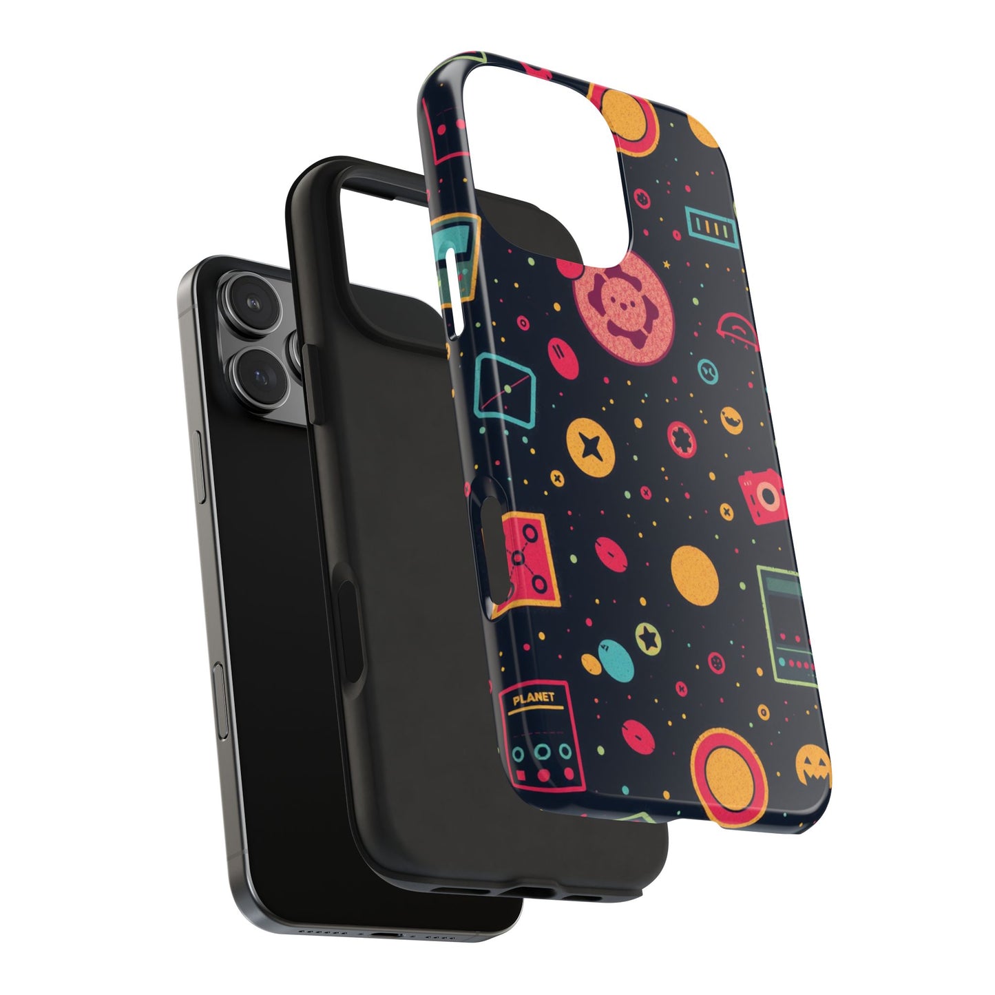 Colorful Space-Themed Tough Phone Case - Fun & Durable Protection for All Ages - for iPhone