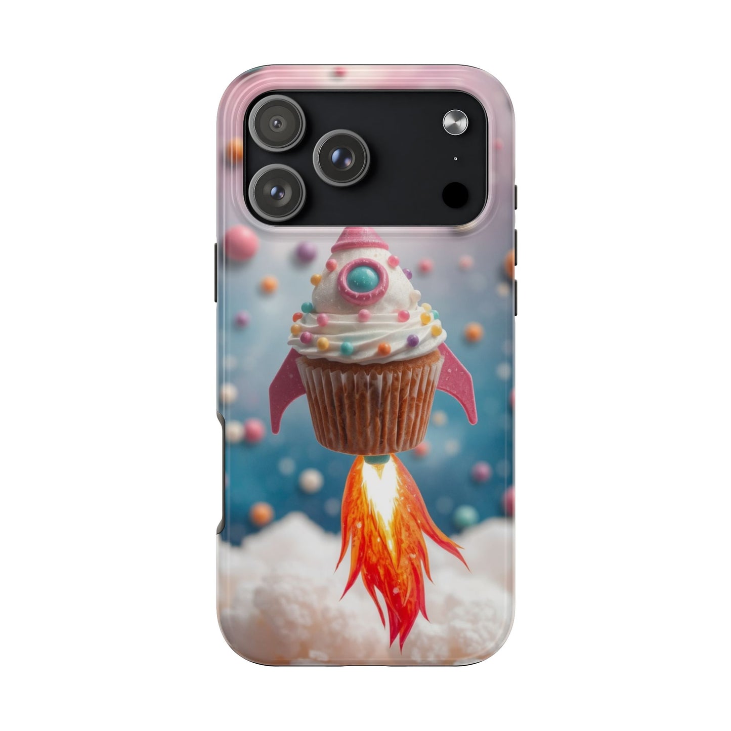 Whimsical Rocket Cupcake Phone Case - Fun Protective Case for Kids and Teens