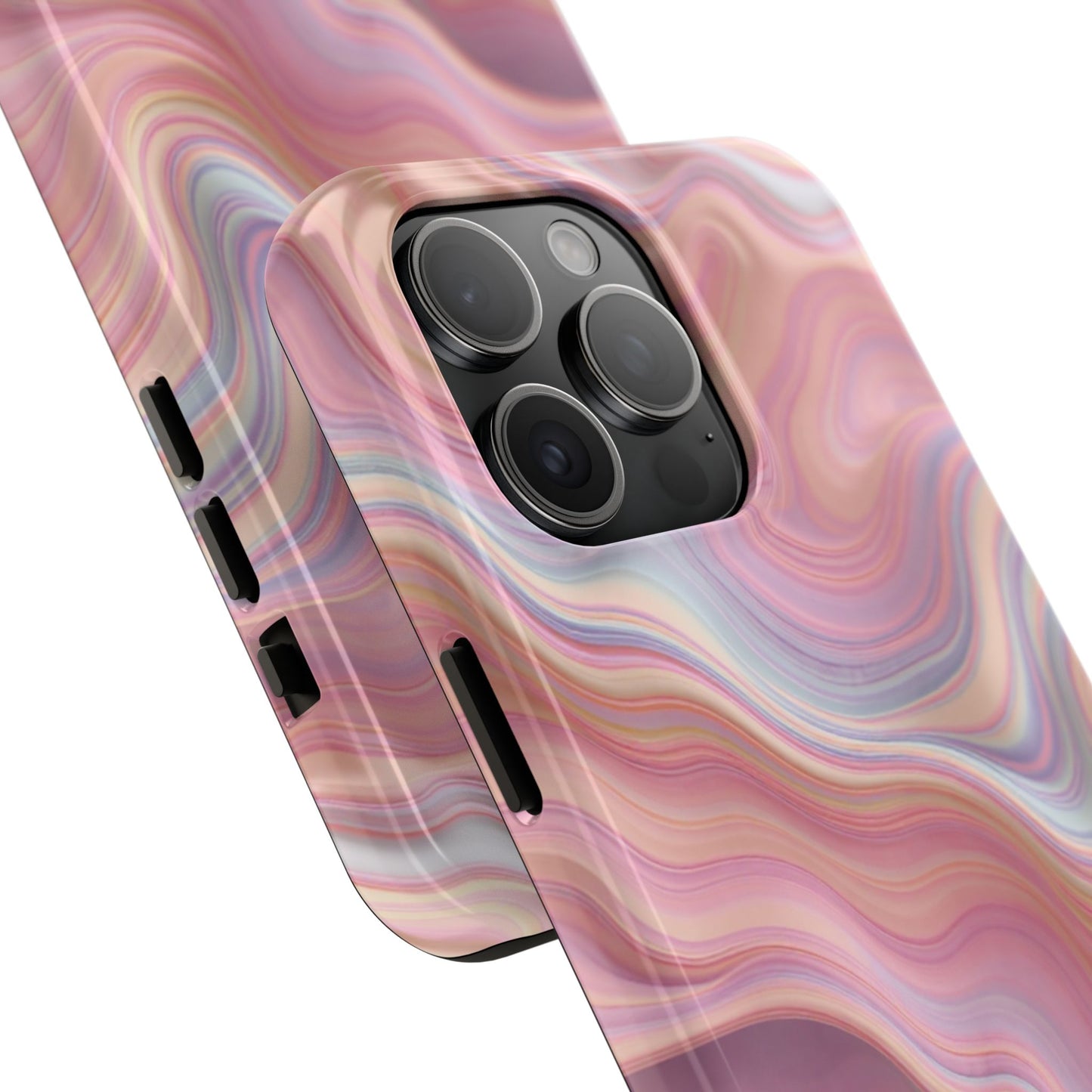 Stylish Tough Phone Cases - Abstract Pink Marble Design