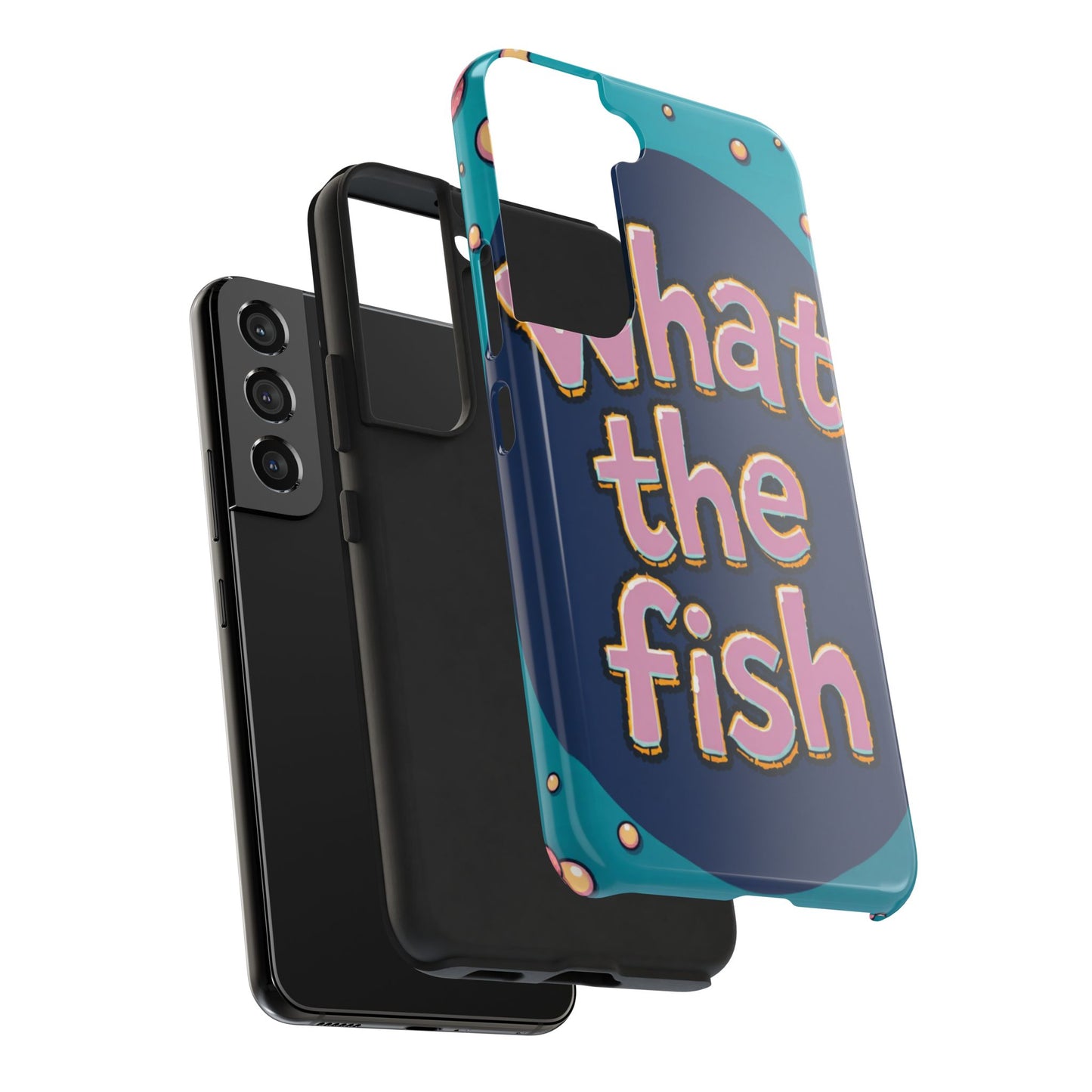 Playful Tough Phone Case - "What the Fish" Design