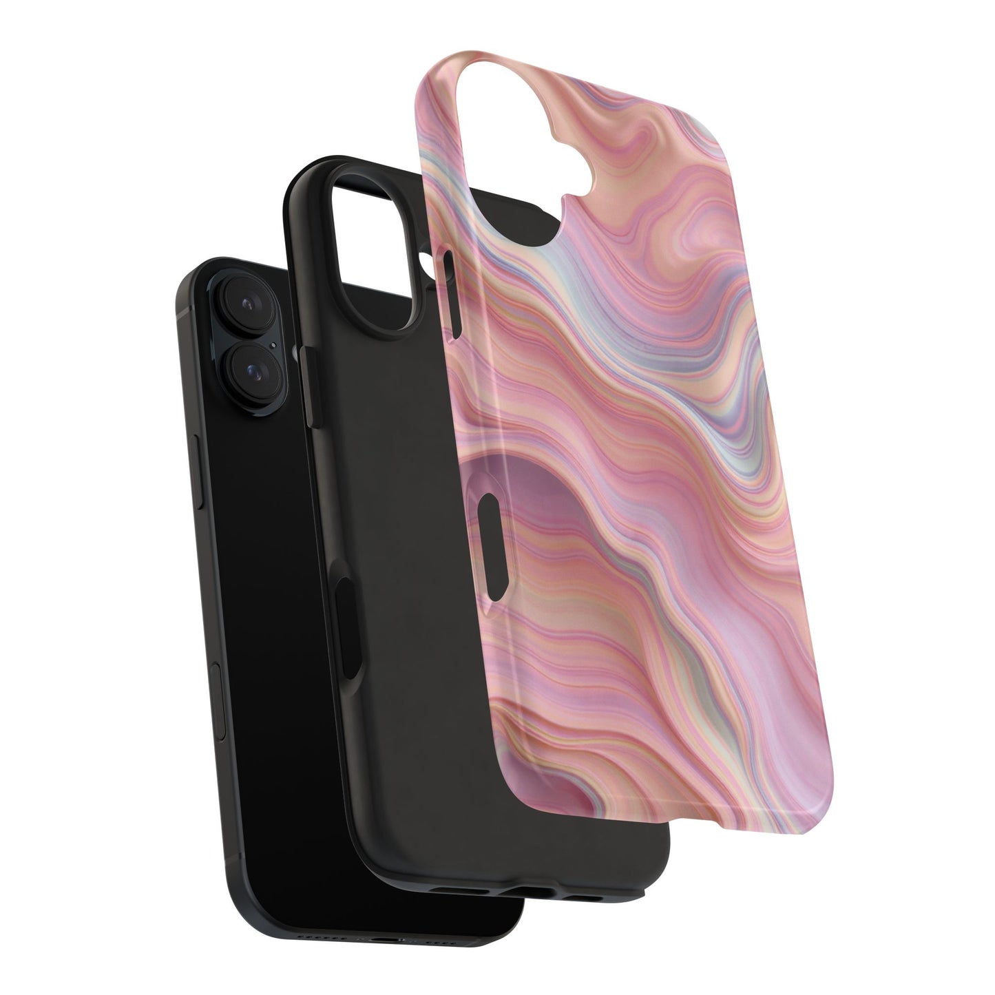 Stylish Tough Phone Cases - Abstract Pink Marble Design