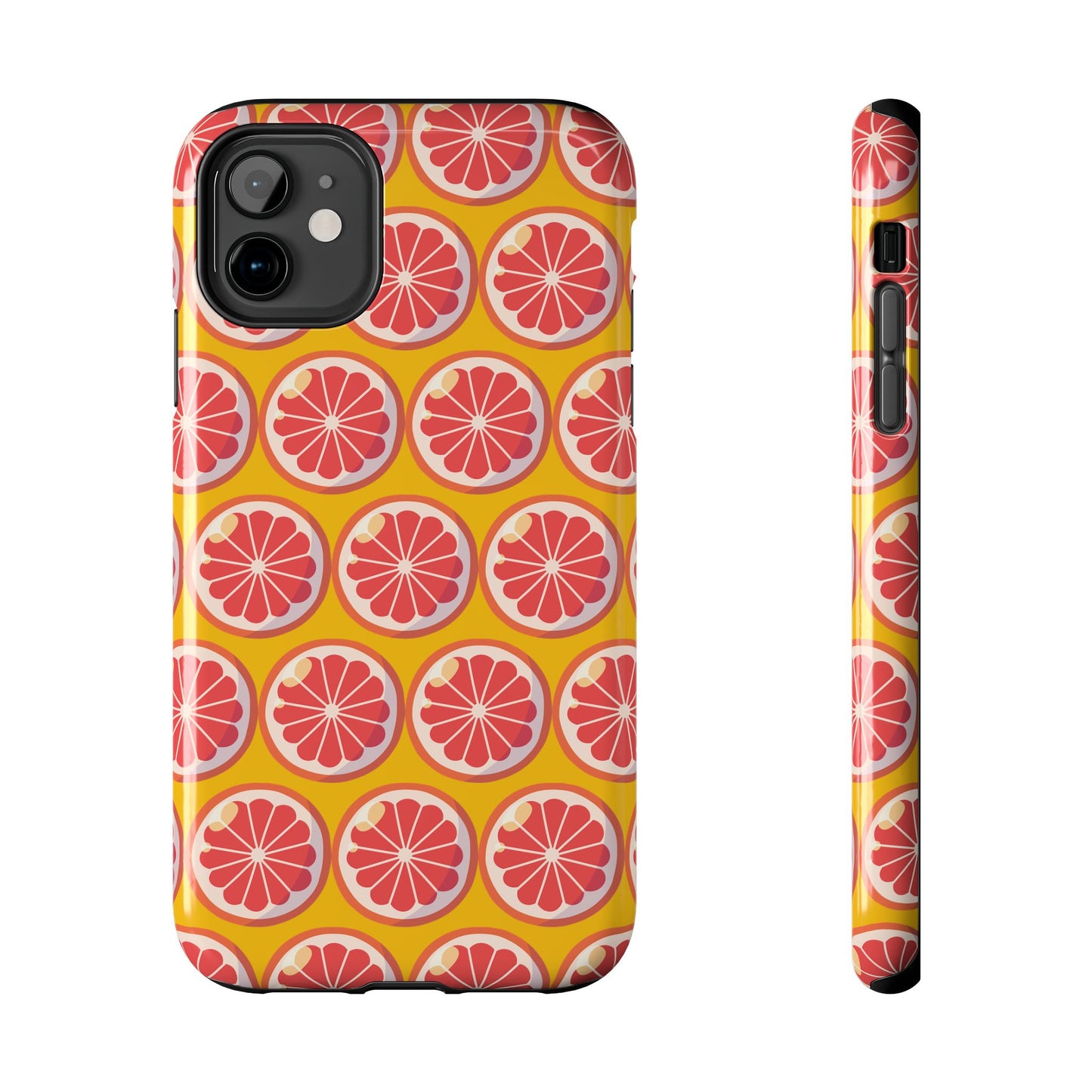 Citrus Pattern Tough Phone Case - Bright Grapefruit Design - for iPhone