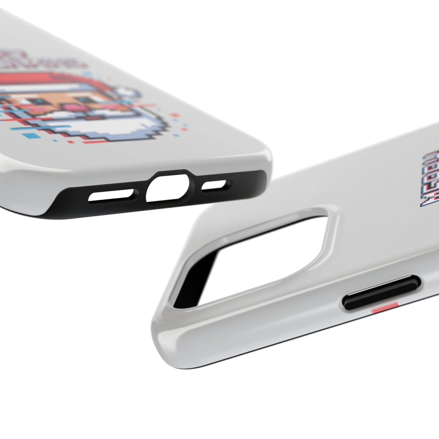 Merry Glitchmas Phone Case - Christmas Pixel Art Design for iPhone