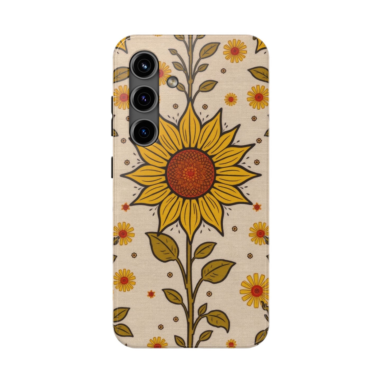 Bright Sunflower Origins Tough Phone Case - Floral Design for Nature Lovers - for iPhone