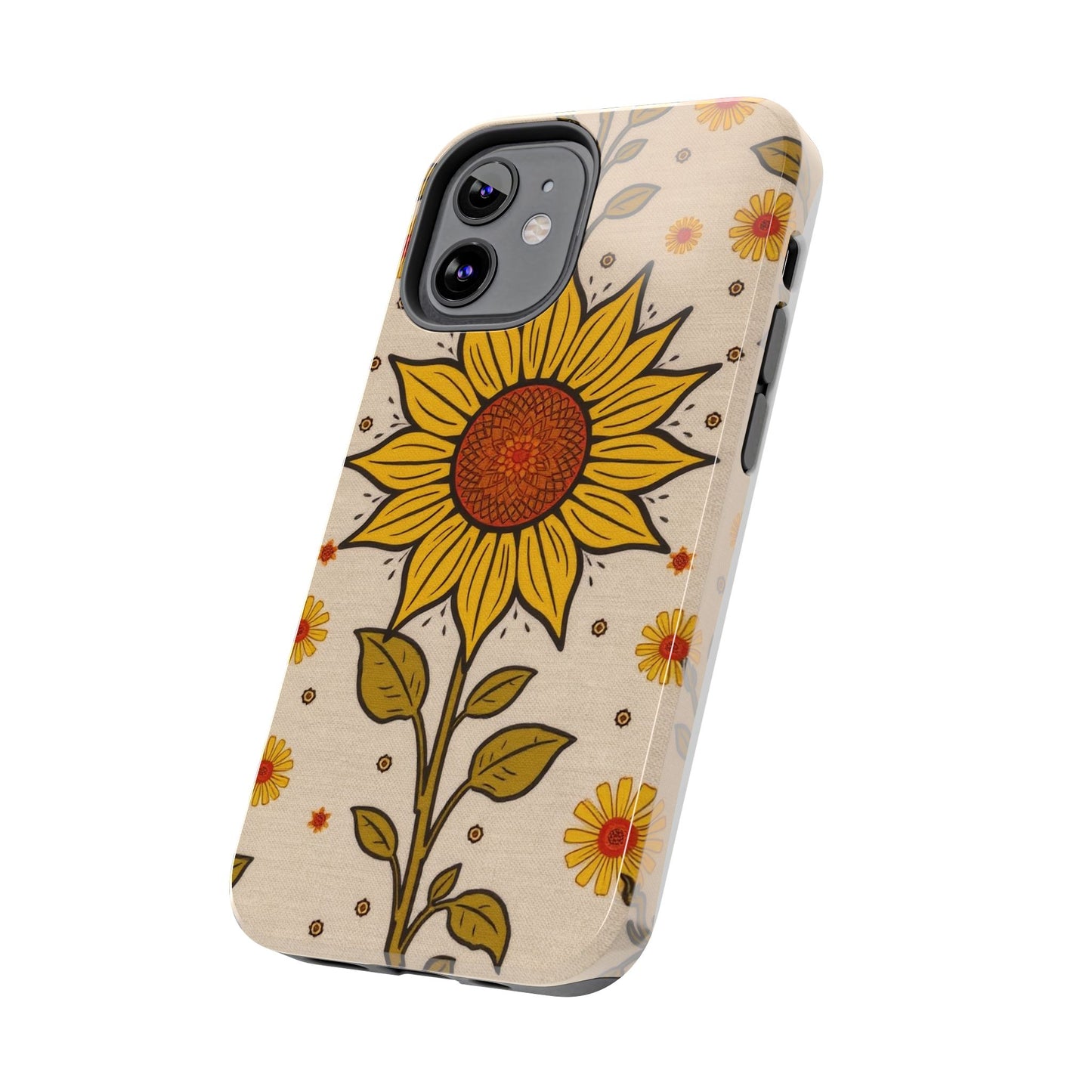 Bright Sunflower Origins Tough Phone Case - Floral Design for Nature Lovers - for iPhone