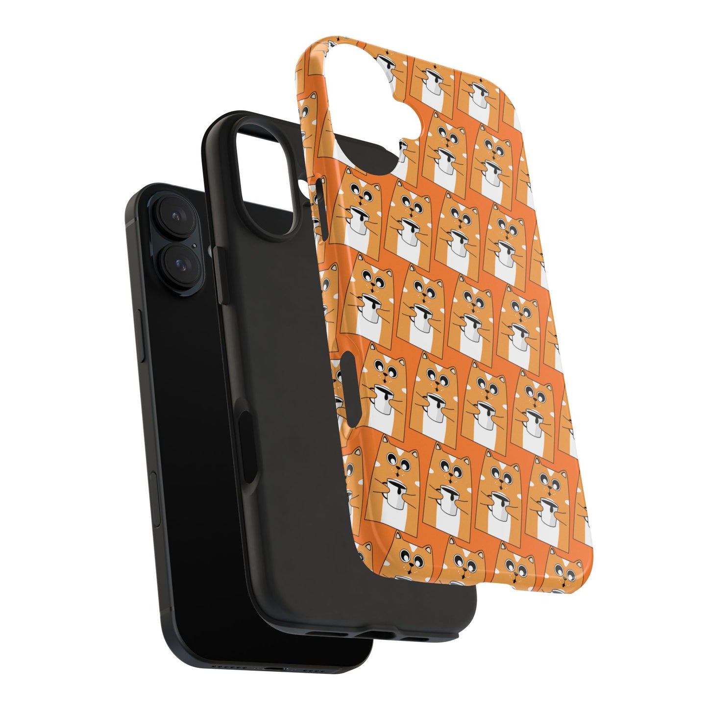 Coffee Cat Tough Phone Case – Durable, Fun, Perfect for Pet Lovers - for iPhone