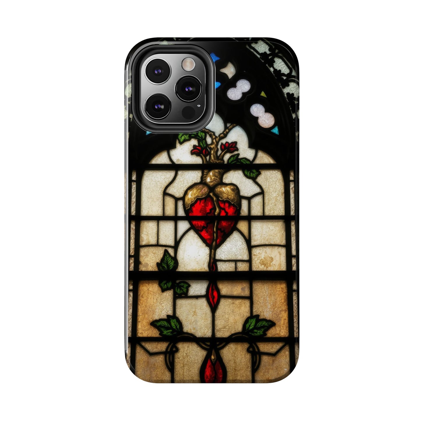 Stained Glass Heart Tough Phone Case - Unique Design for Protection & Style