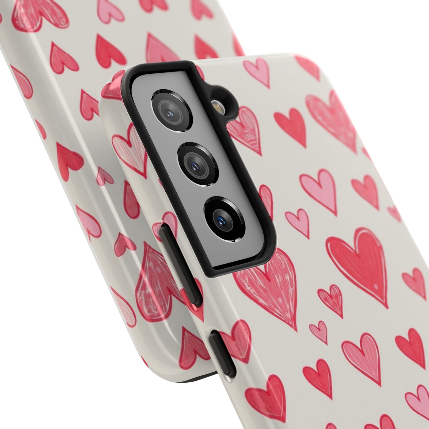 Heart Pattern Tough Phone Case - Cute and Stylish Protection