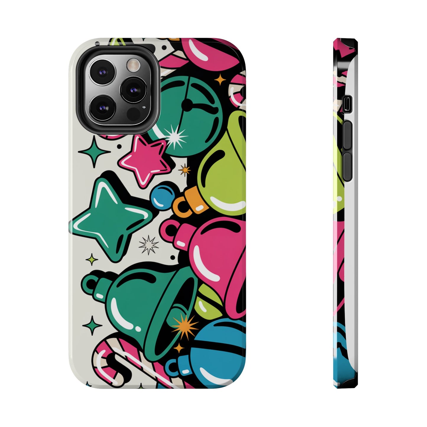 Retro 90's Colorful Bell Pattern Tough Phone Case for iPhones