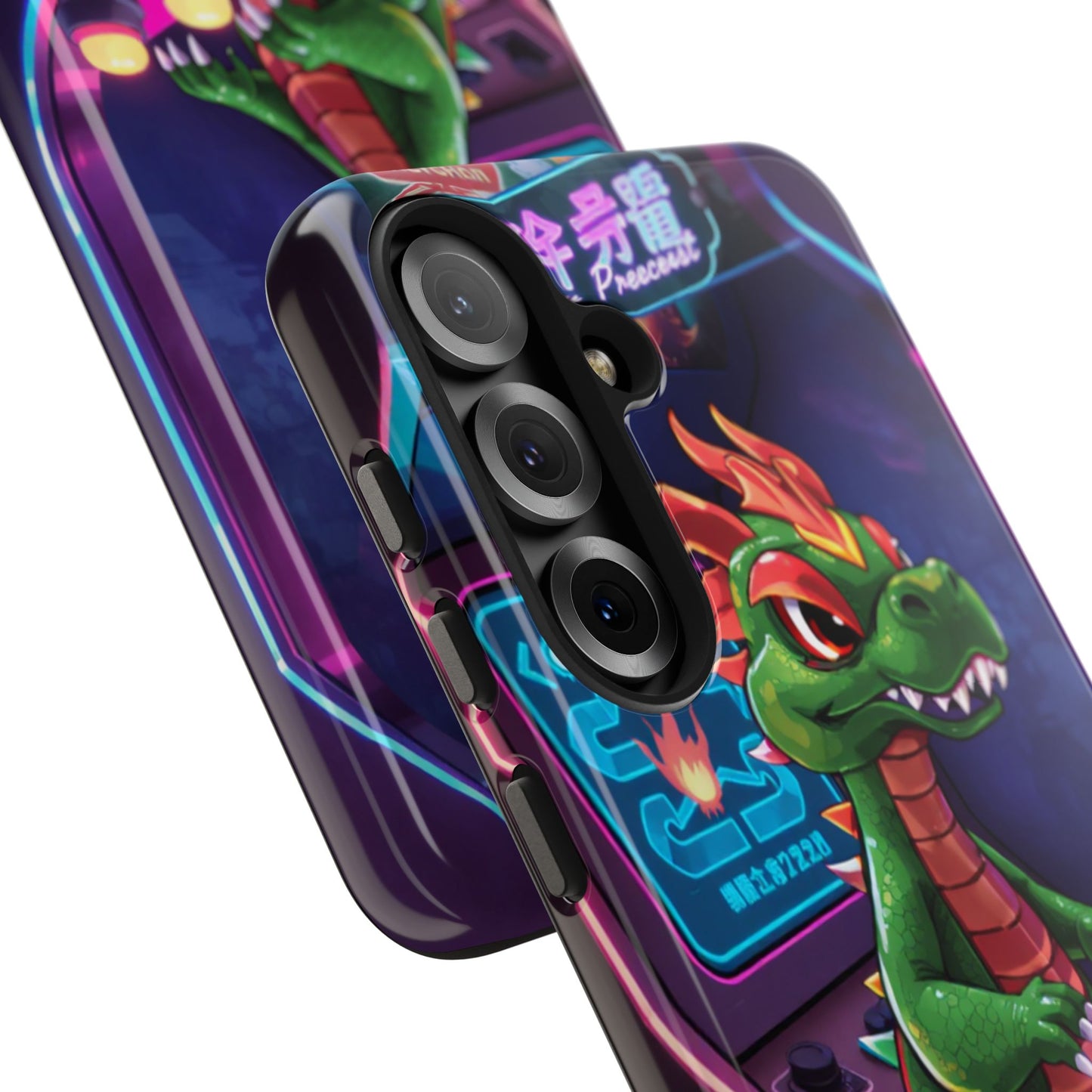 Retro Gamer Tough Phone Case with Dragon Design