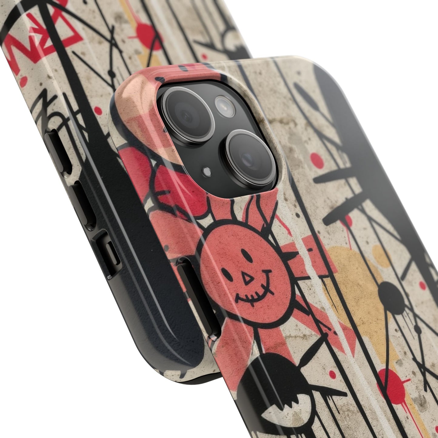 Artistic Tough Phone Case - Abstract Fun Grafitti Design for Protective Style - for iPhone