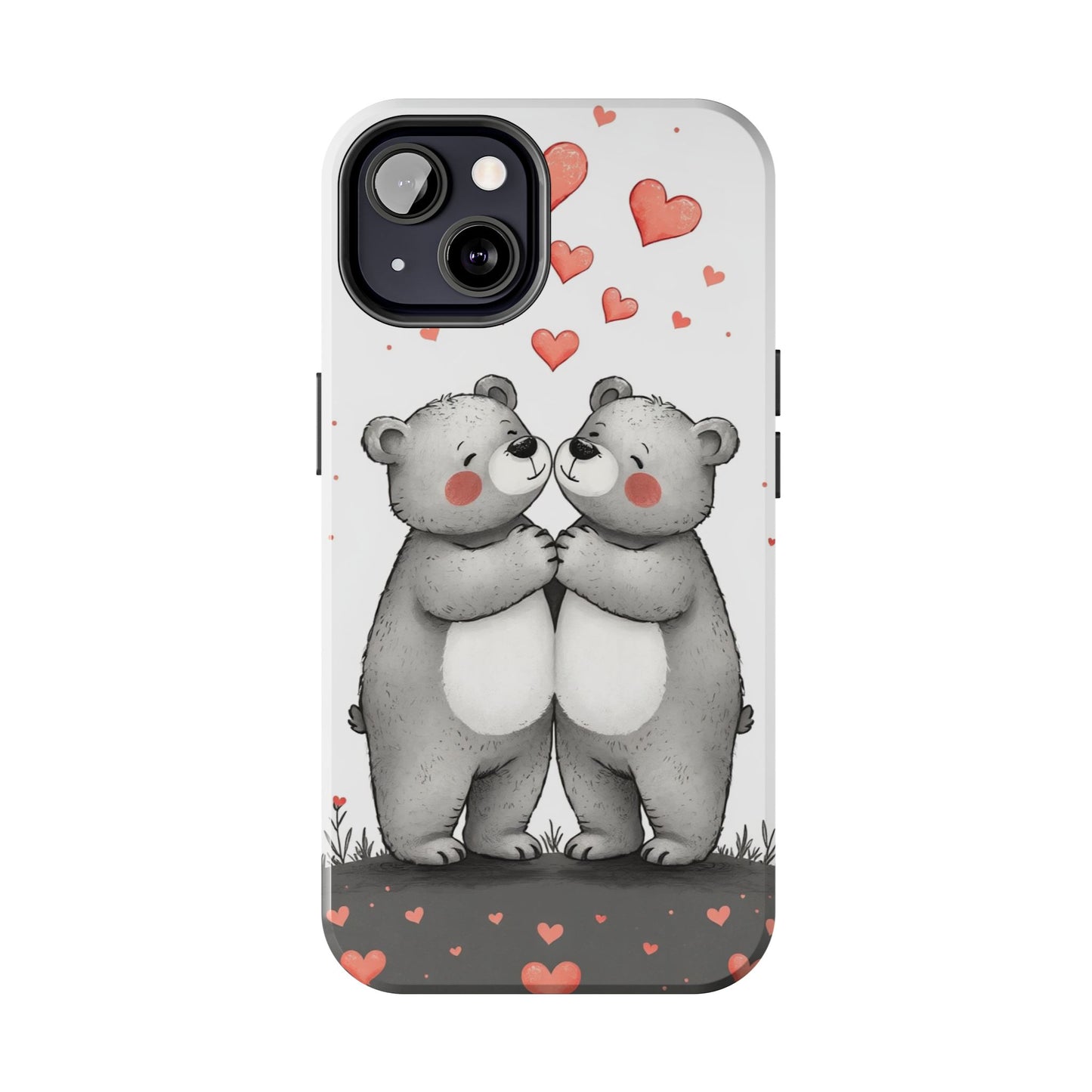 Cute Bear Love Tough Phone Case - Perfect for Valentine's Day & Couples