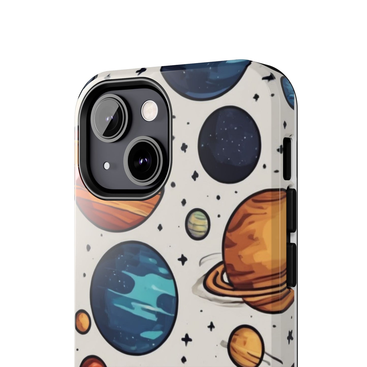 Cosmic Galaxy Tough Phone Case - Planetary Cartoon Design - for iPhone
