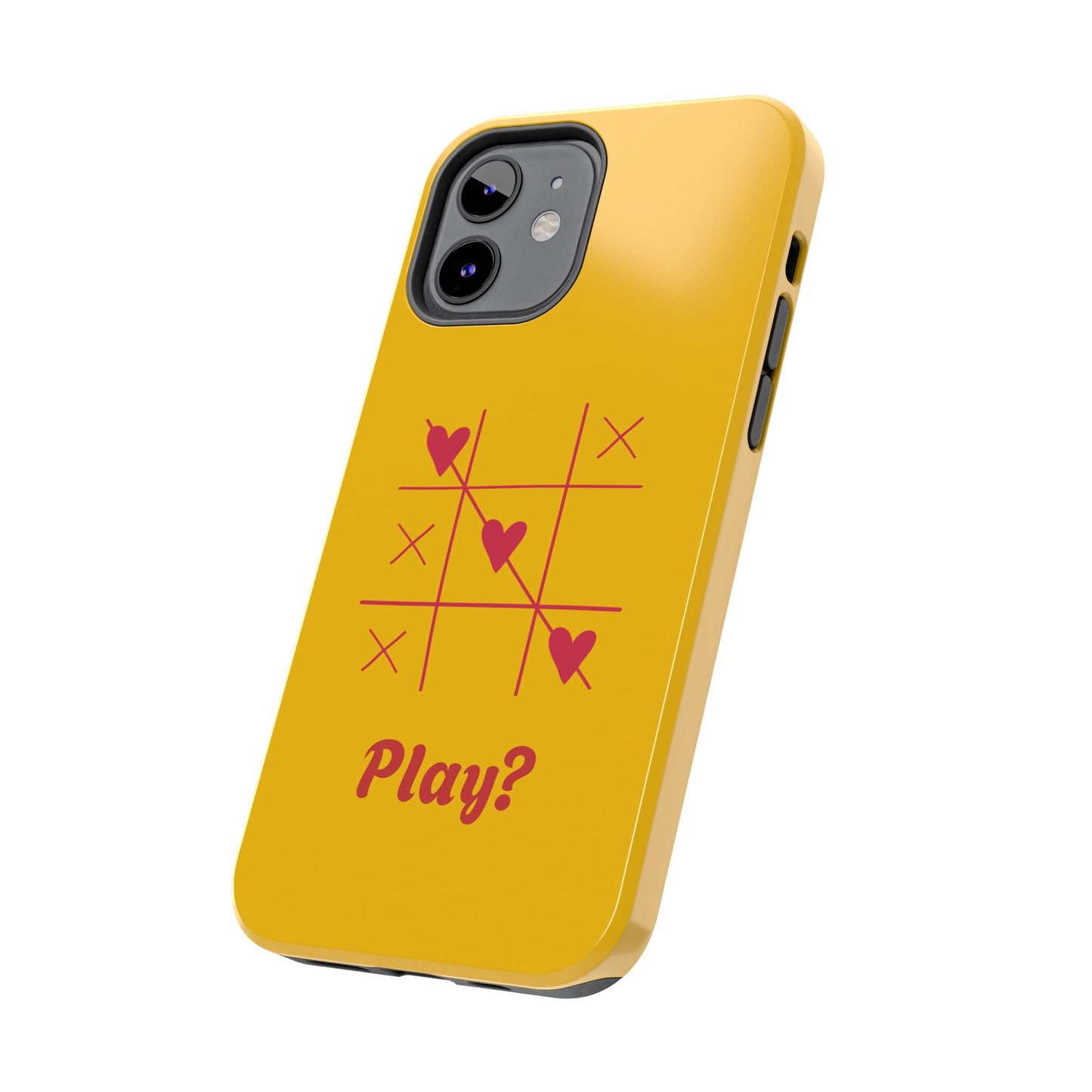 Heart Game Tough Phone Case - Fun Yellow Design for Gamers & Loved Ones - for iPhone