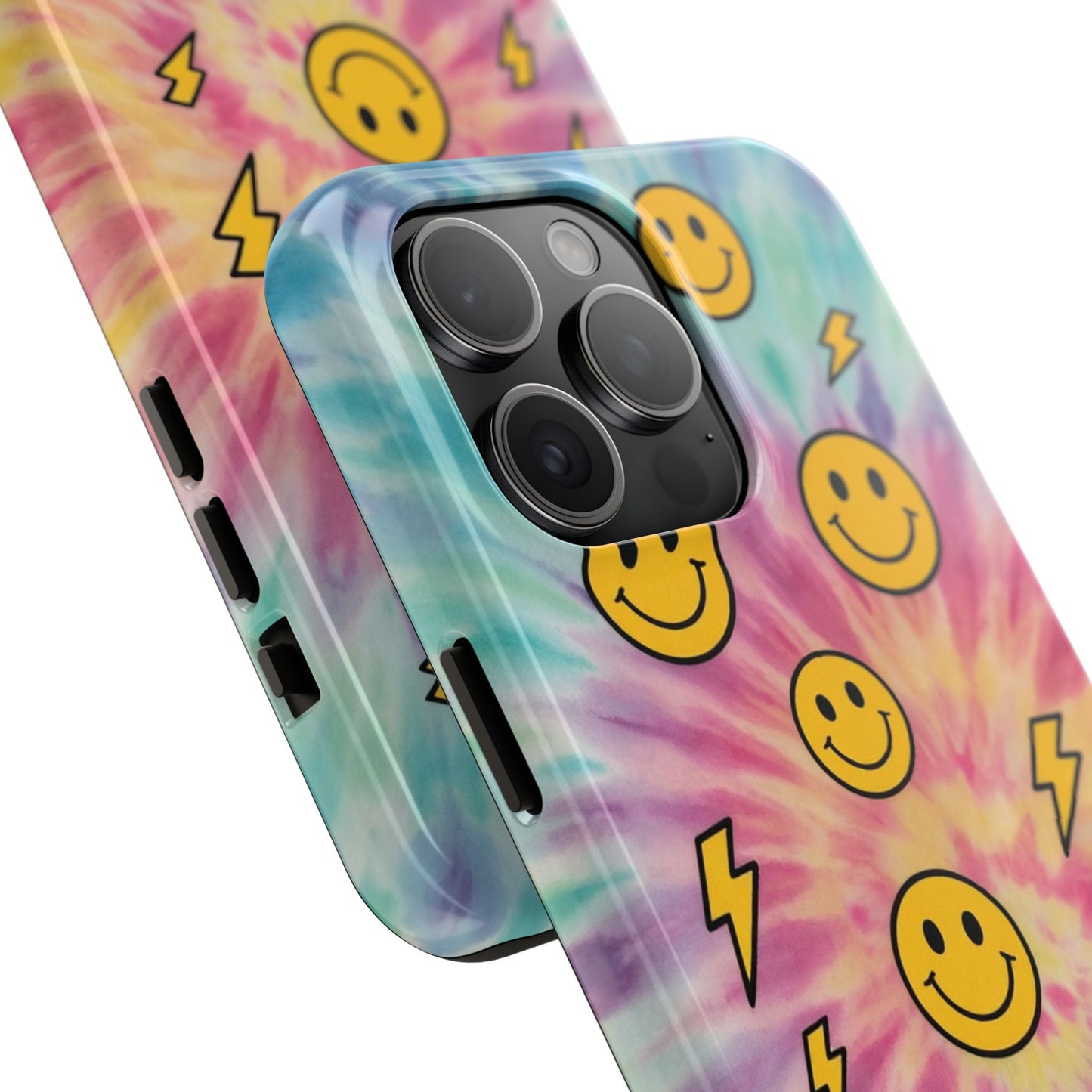 Colorful Smiley Lightning Tough Phone Case - Fun & Durable