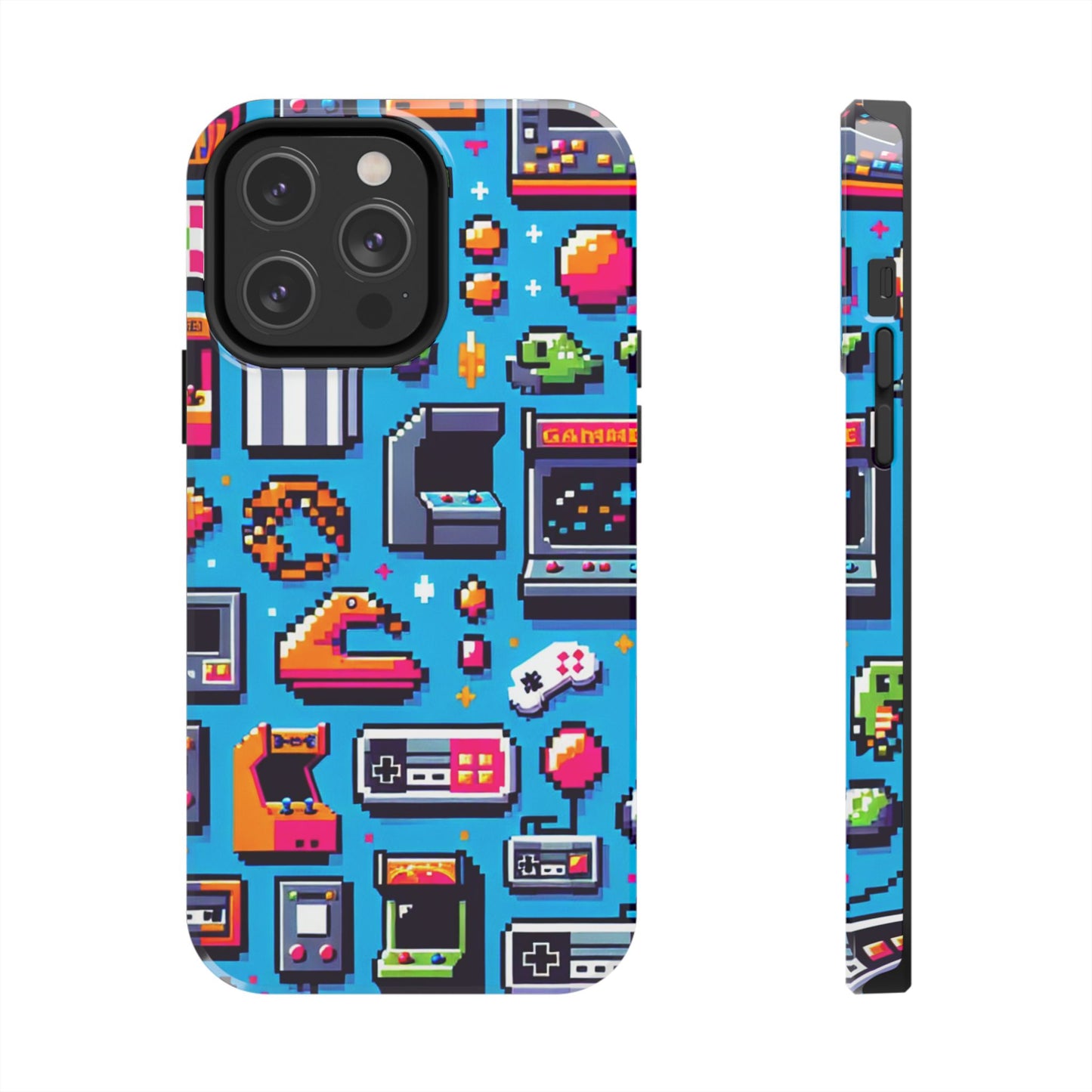 Retro Gaming Tough Phone Case - Pixel Art Design for Gamers - for iPhone