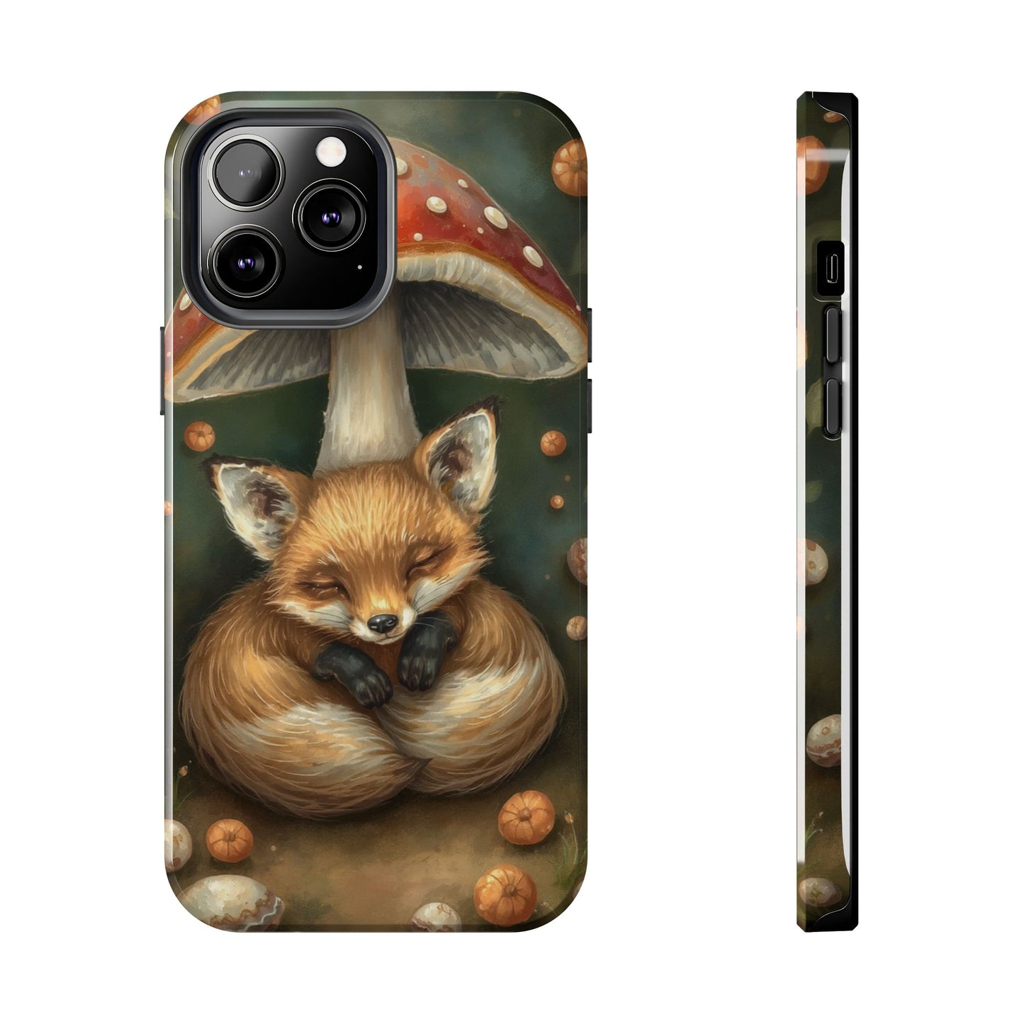 Cute Fox & Mushroom Phone Case - Tough Protective Cover