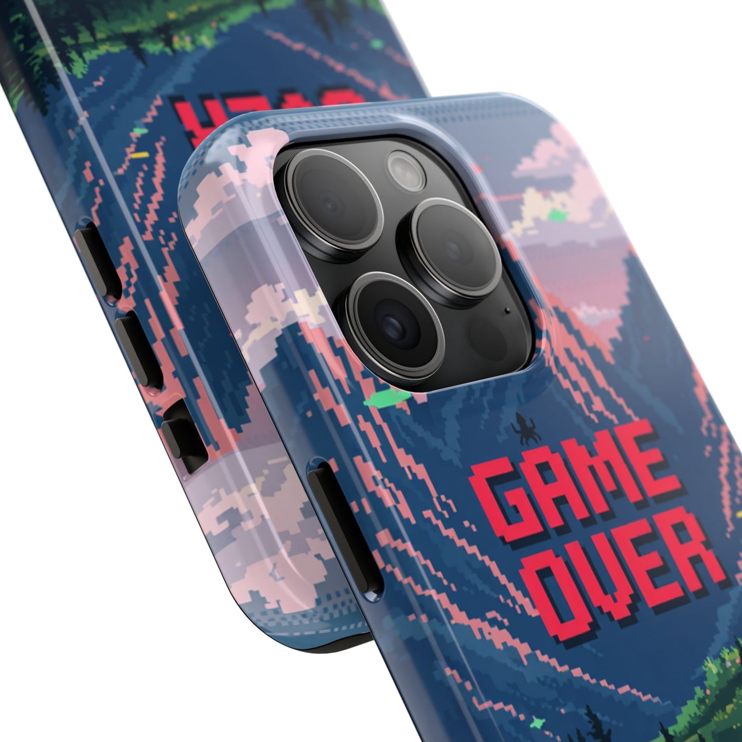 Pixel Art Tough Phone Case - 'Game Over' Design for Gamers