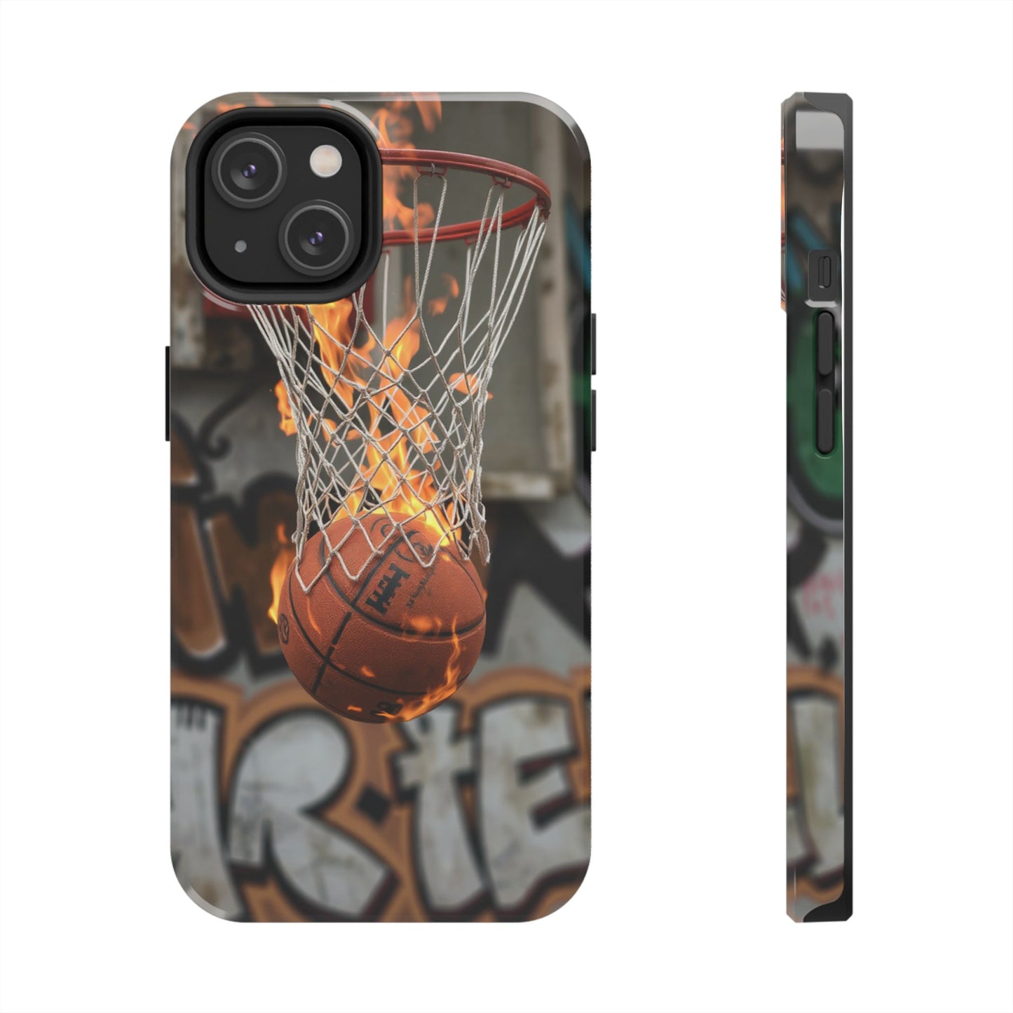 Fire Basketball Tough Phone Case - Durable Sporty Design for Athletes & Fans