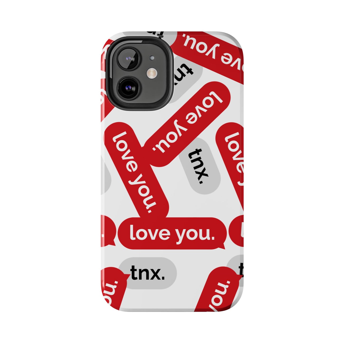 Love You&Tnx Tough Phone Case - Stylish and Protective for iPhone