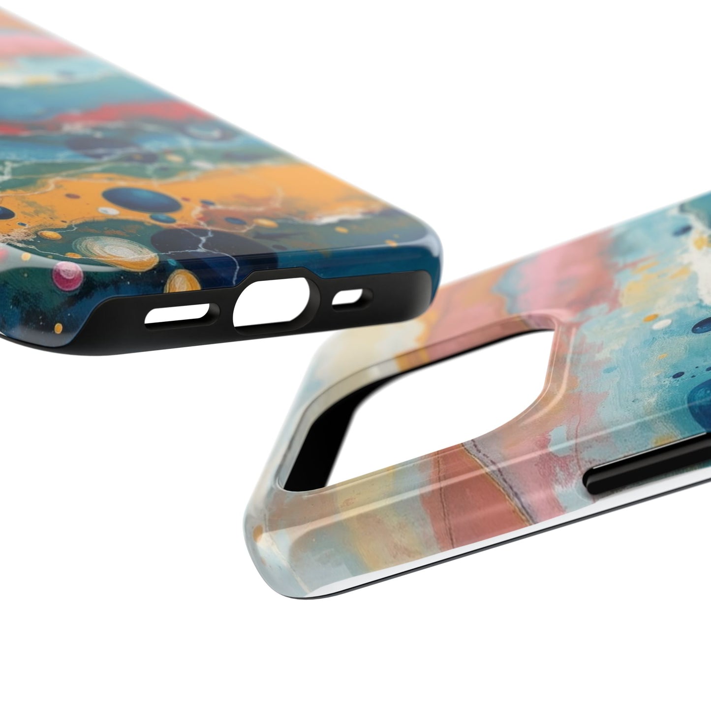 Artistic Tough Phone Case - Vibrant Waves Design for Unique Style