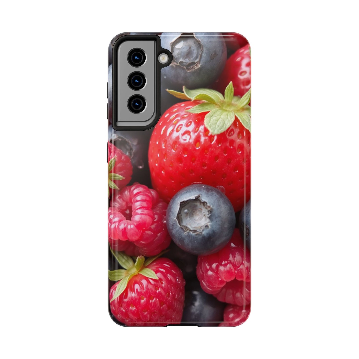 Fruit-Themed Tough Phone Case - Berry Burst Design