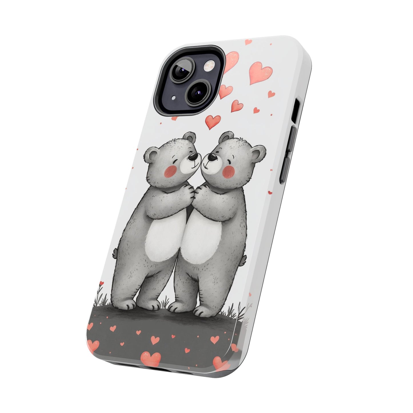 Cute Bear Love Tough Phone Case - Perfect for Valentine's Day & Couples